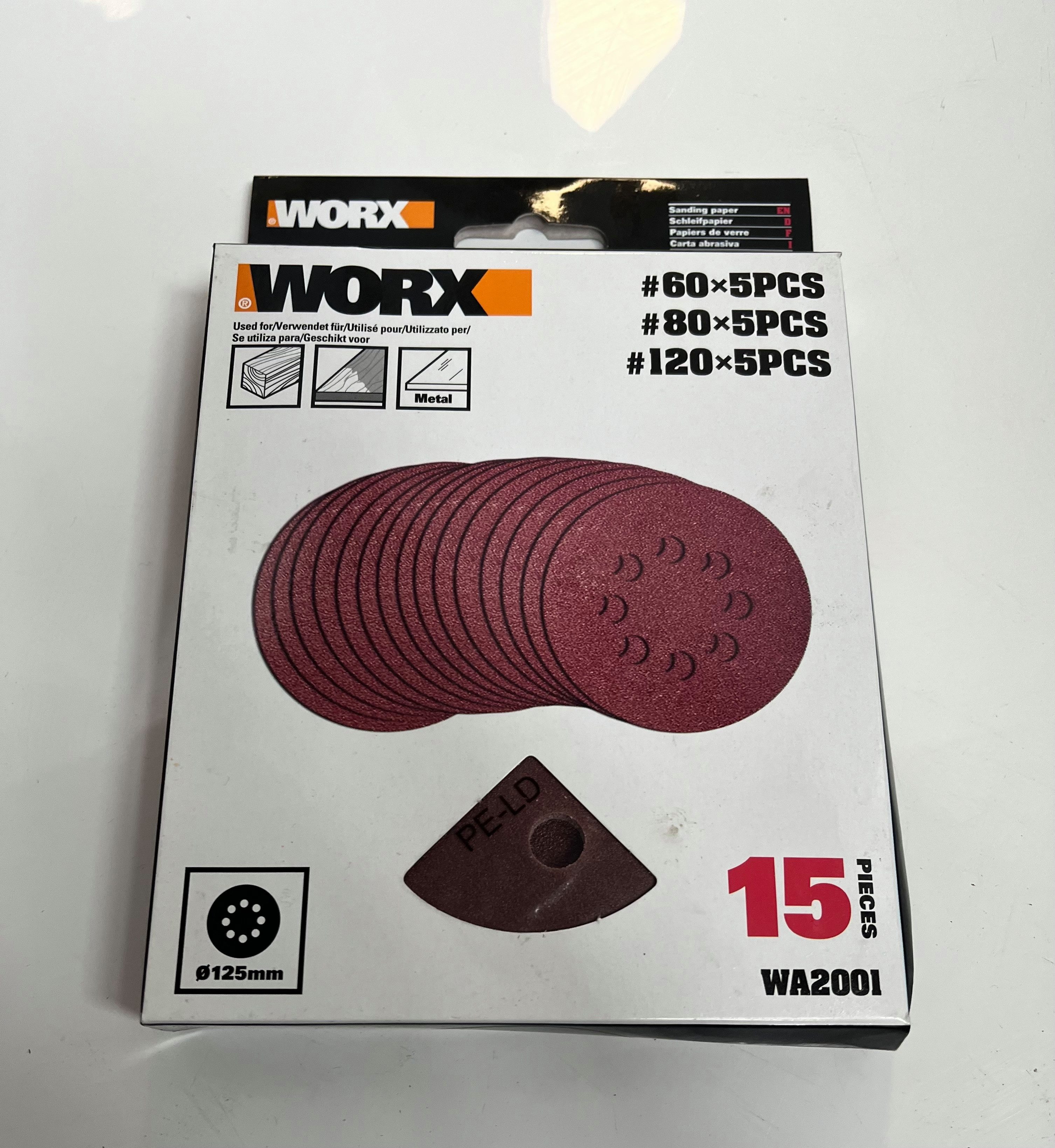 Worx Schleifpapier Worx Schleifpapier WA2001, pop-orange/Black, (15 St)