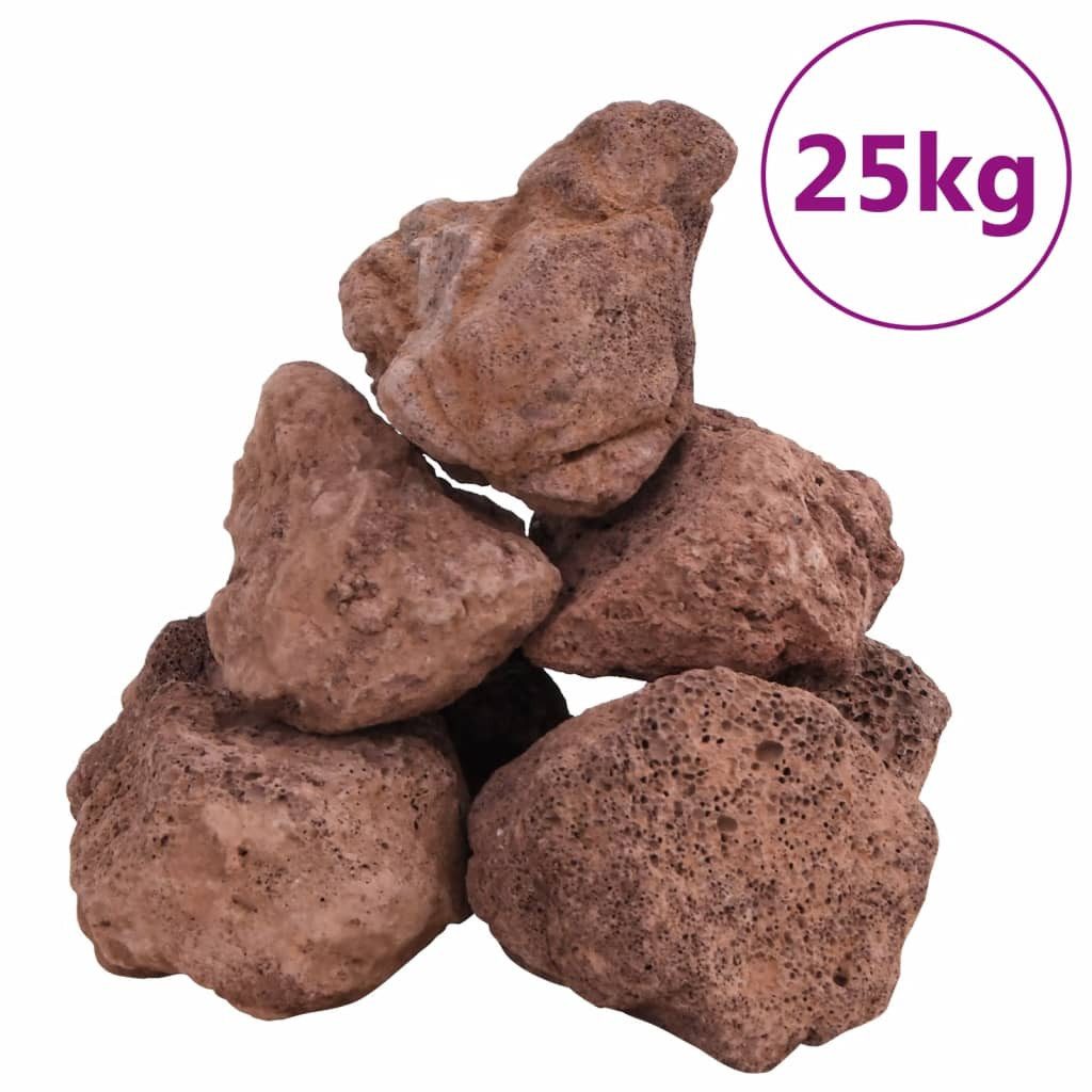 vidaXL Lavasteine, Lavagranulat 25 kg Rot 10-30 cm
