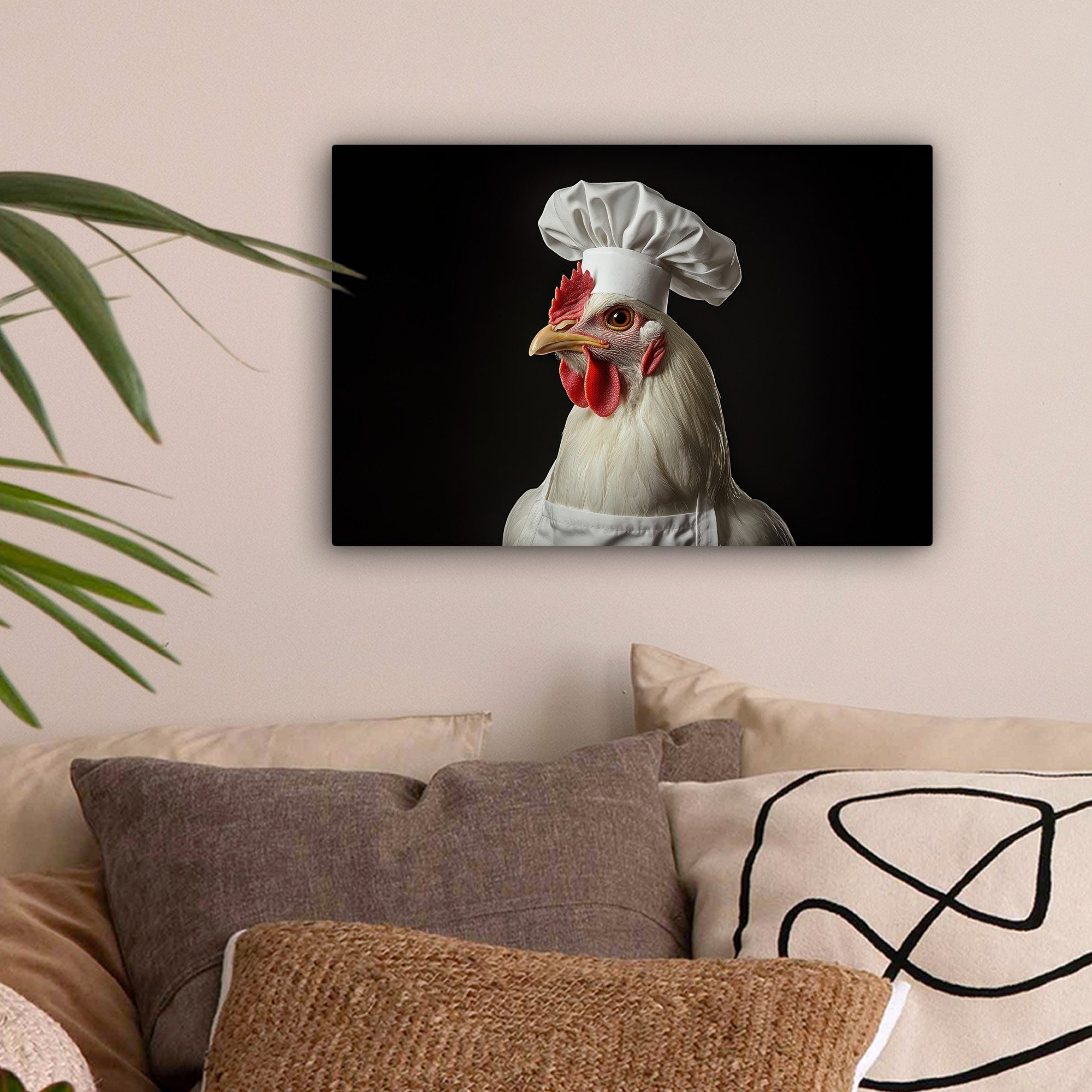 OneMillionCanvasses® Leinwandbild Koch - Rot - Huhn, Fotodruck (1 St), Lein günstig online kaufen