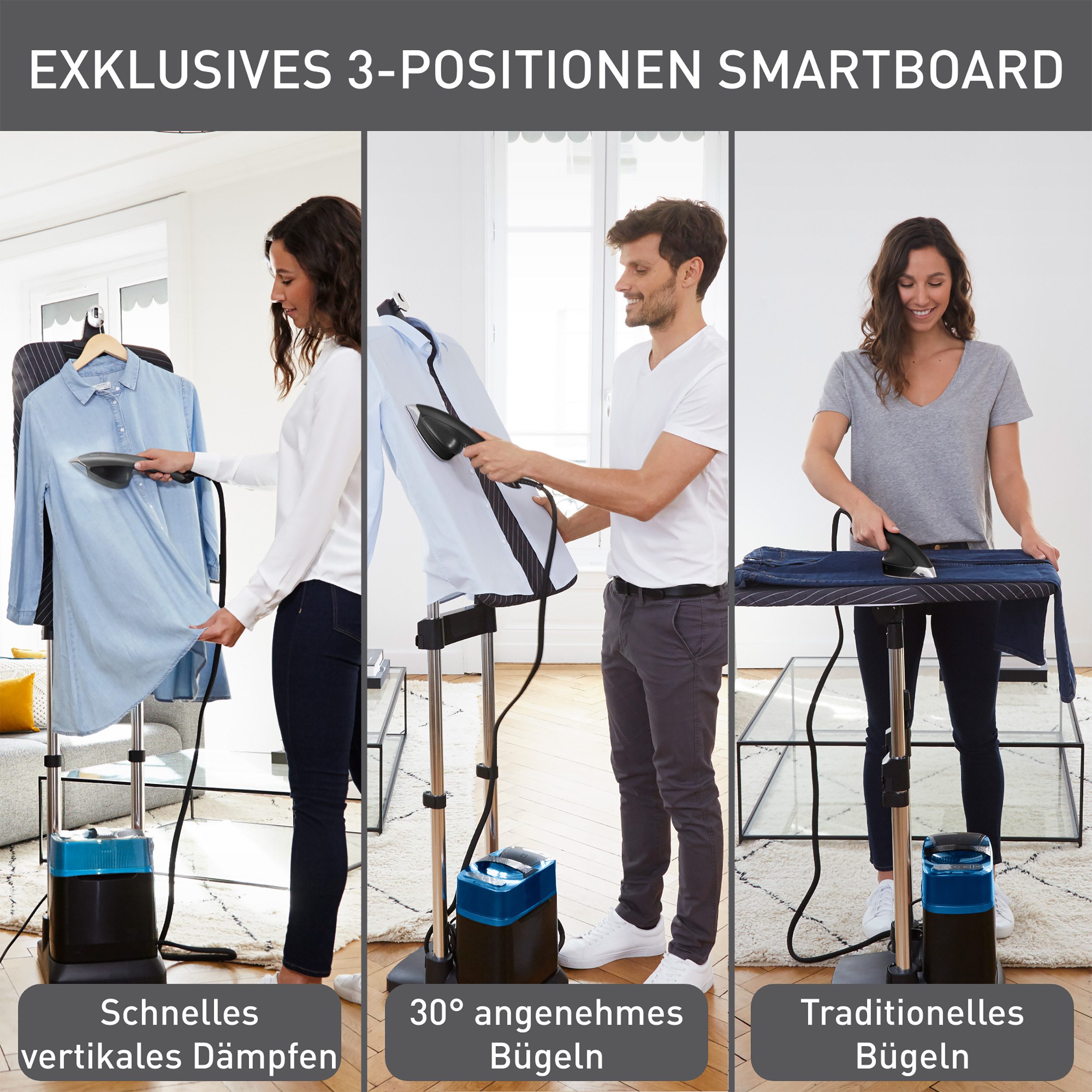 Tefal Dampfglätter IXEO Power, 2170 W, 3-Positionen Smart Board, abnehmbare Basis, Hochdruckdampf-Technologie – Bild 5 von 5