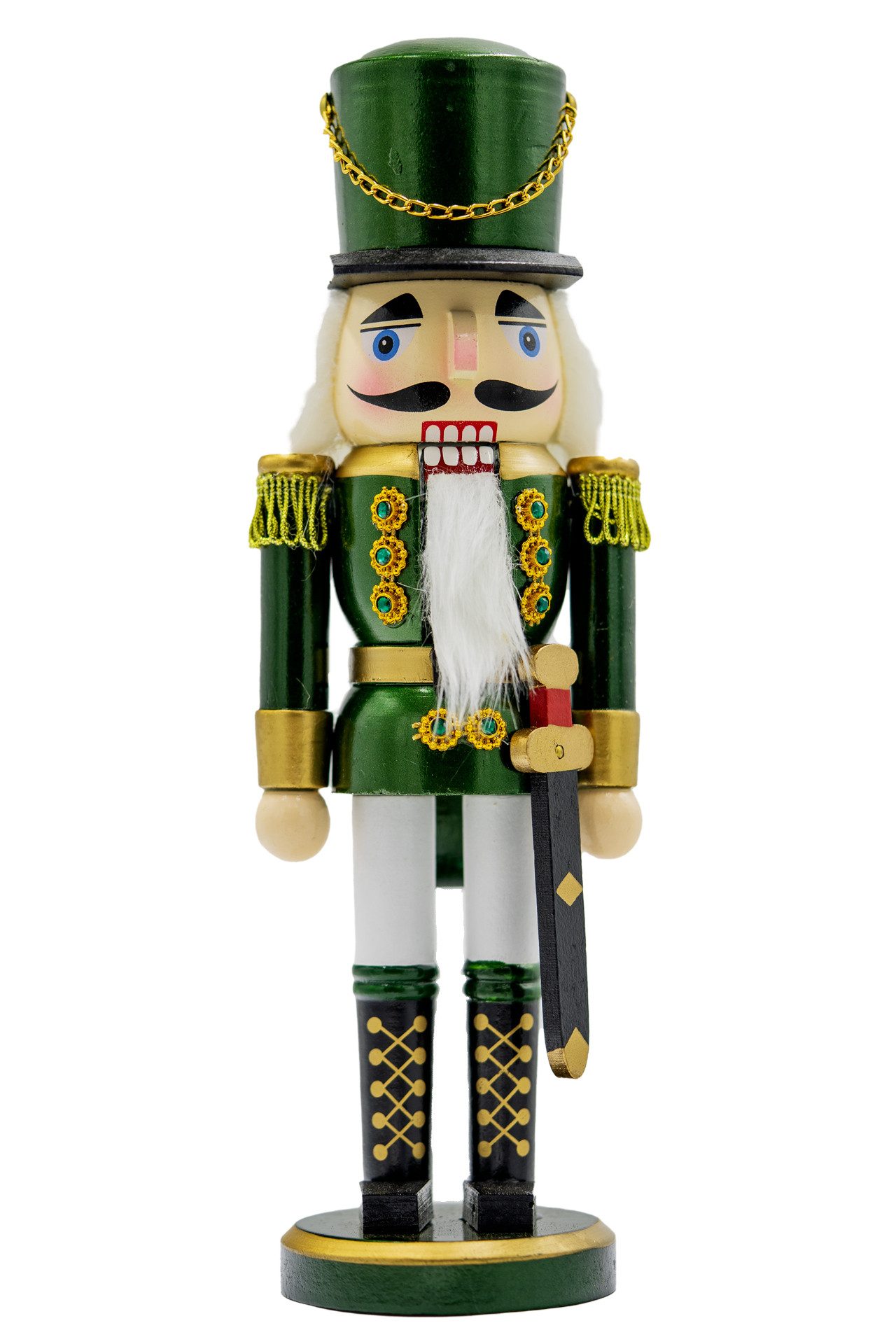 Kaladia Nussknacker Soldat in Grün - ca. 38 cm - als Dekoration für jeden Raum, nostalgische Dekofigur für Sammler, Winterfans und Festtagsbegeisterte