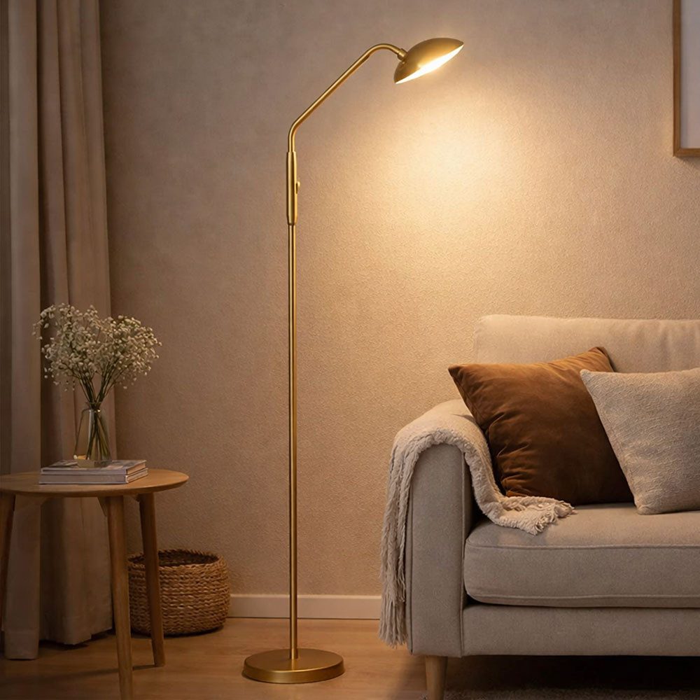 FISCHER & HONSEL LED Stehlampe, LED-Leuchtmittel fest verbaut, Warmweiß, Neutralweiß, Farbwechsel, Stehlampe Stehleuchte Touchdimmer Leselampe messing LED 135 cm