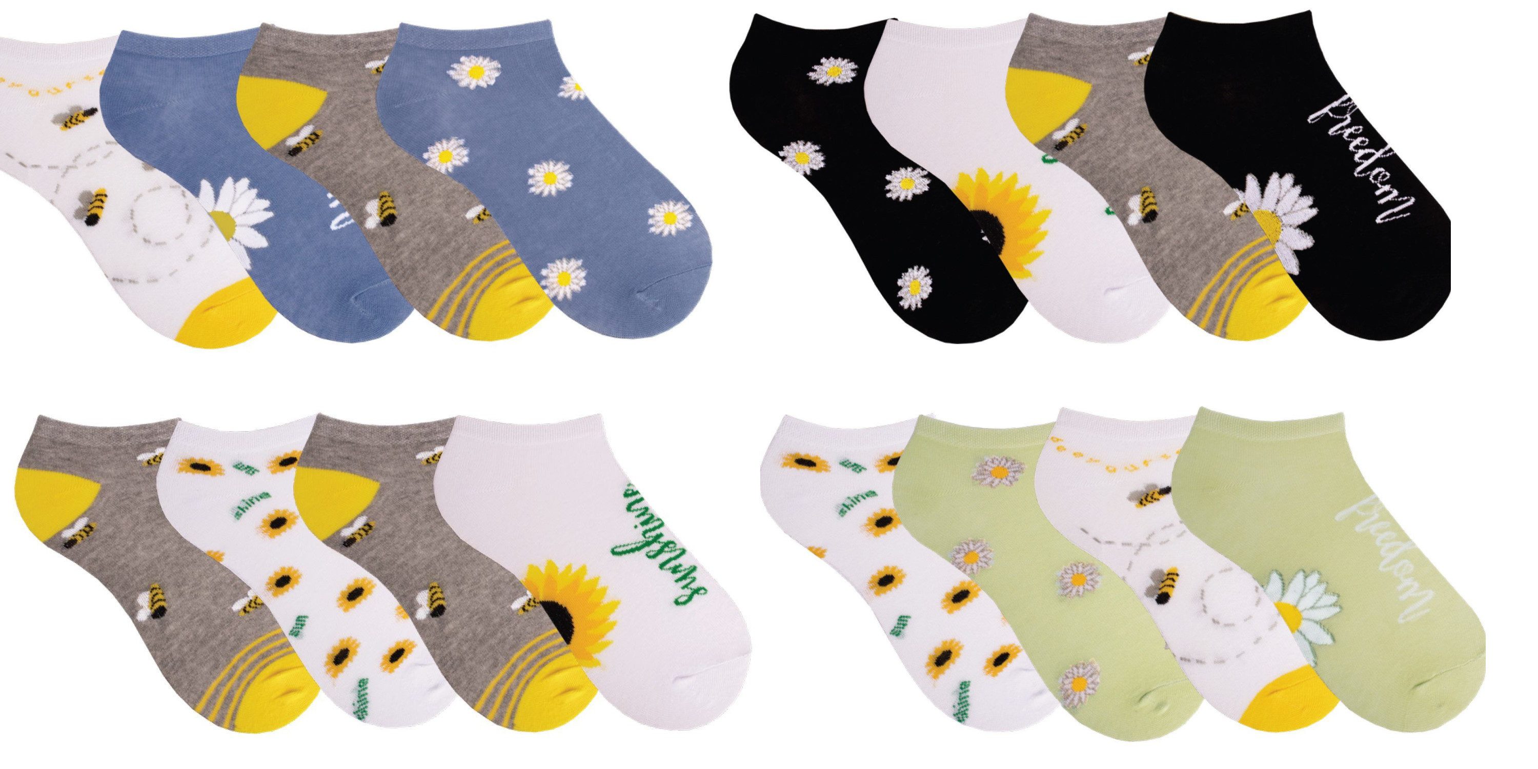 Mein Style Sneakersocken Sneaker Socken Mein Style Sonnenblume Biene (4-Paa günstig online kaufen