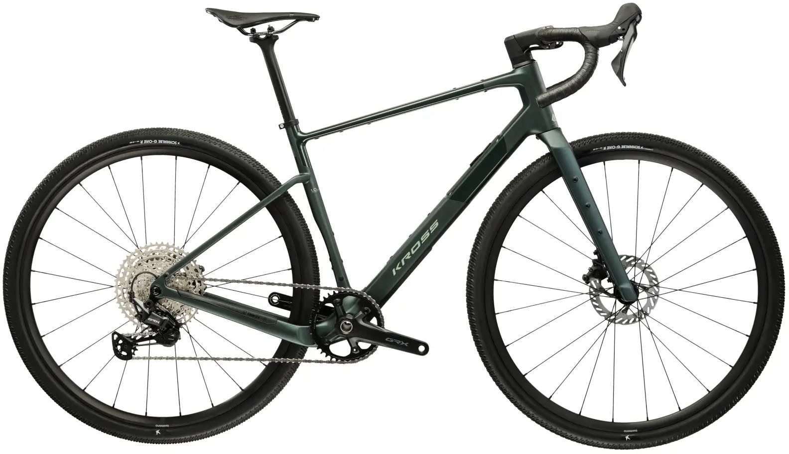 Kross Gravelbike KROSS Gravelbike Carbon Esker ADV 1.0 28" grün 12 Gänge 2026, 12 Gang Shimano GRX RX822 Schaltwerk, Kettenschaltung, Rahmen aus Carbon