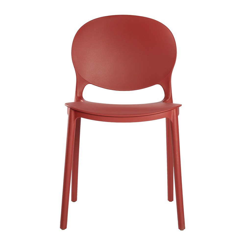 Lüllmann Besucherstuhl Designstuhl aus Polypropylen, Farbe rostrot (1, 1 St), Designerstuhl aus Kunststoff, robust, pflegeleicht