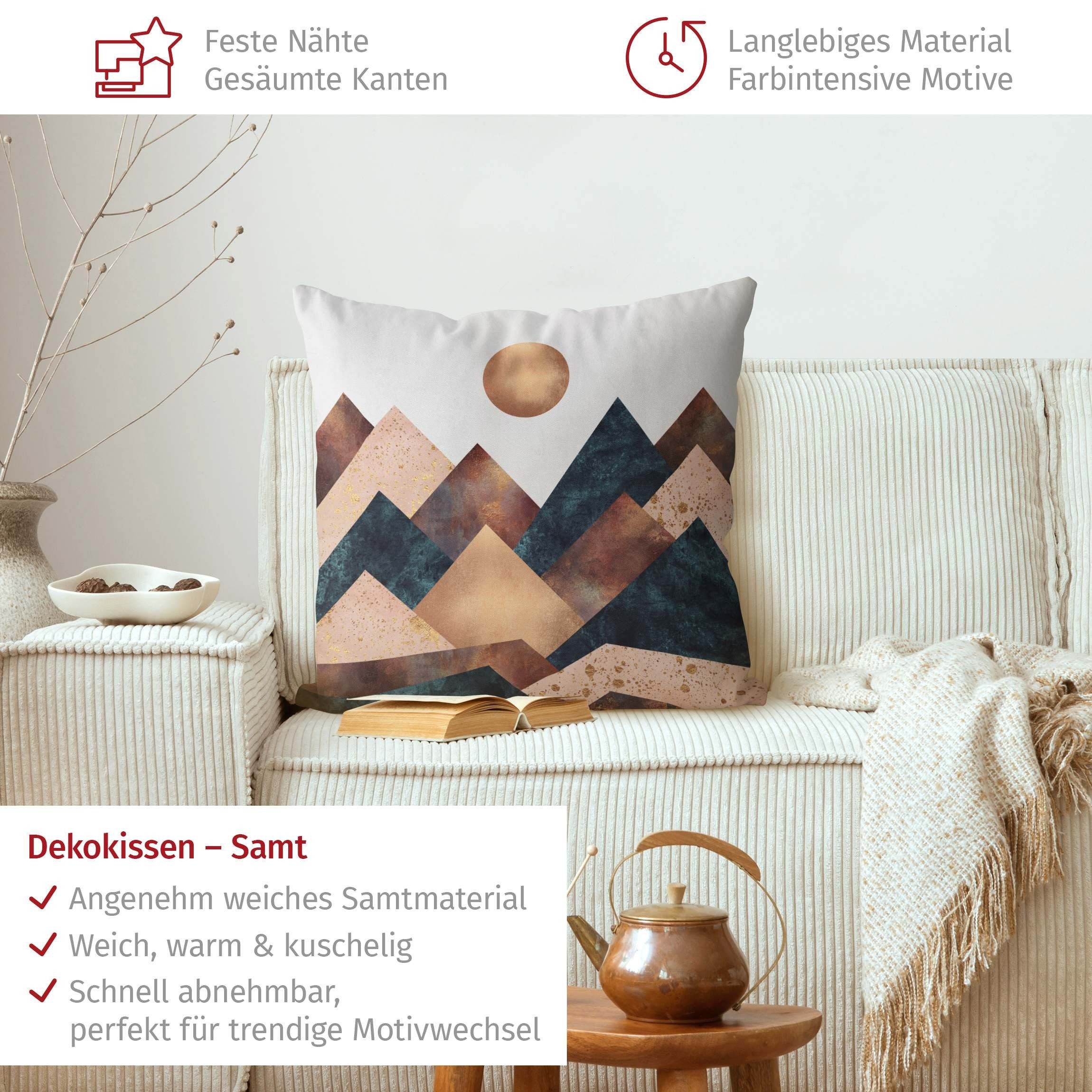 Bilderdepot24 Dekokissen drinnen Kissenhülle/ Sofakissen/ Zierkissen Kissenhülle gold originell, Bezug Aquarell mit / ohne Füllung Zierkissen Outdoor Sofa Bett
