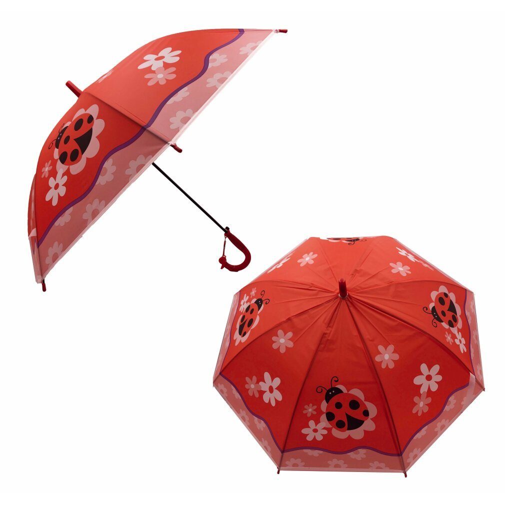 TEDDIES Taschenregenschirm Regenschirm 66cm mit Pfeife Marienkäfer