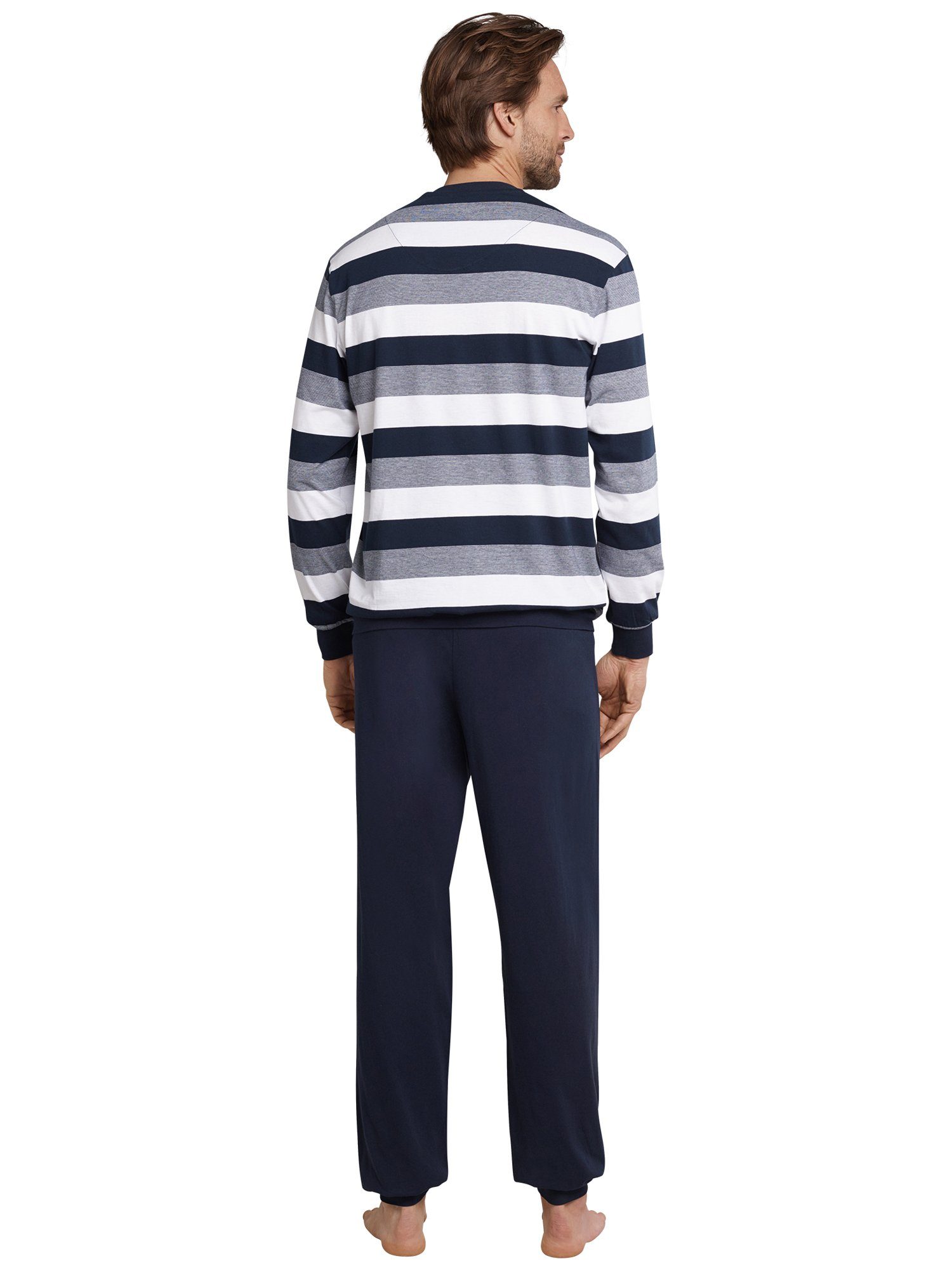 Schiesser Pyjama Dark Sapphire (2 tlg) schlafanzug schlafmode bequem