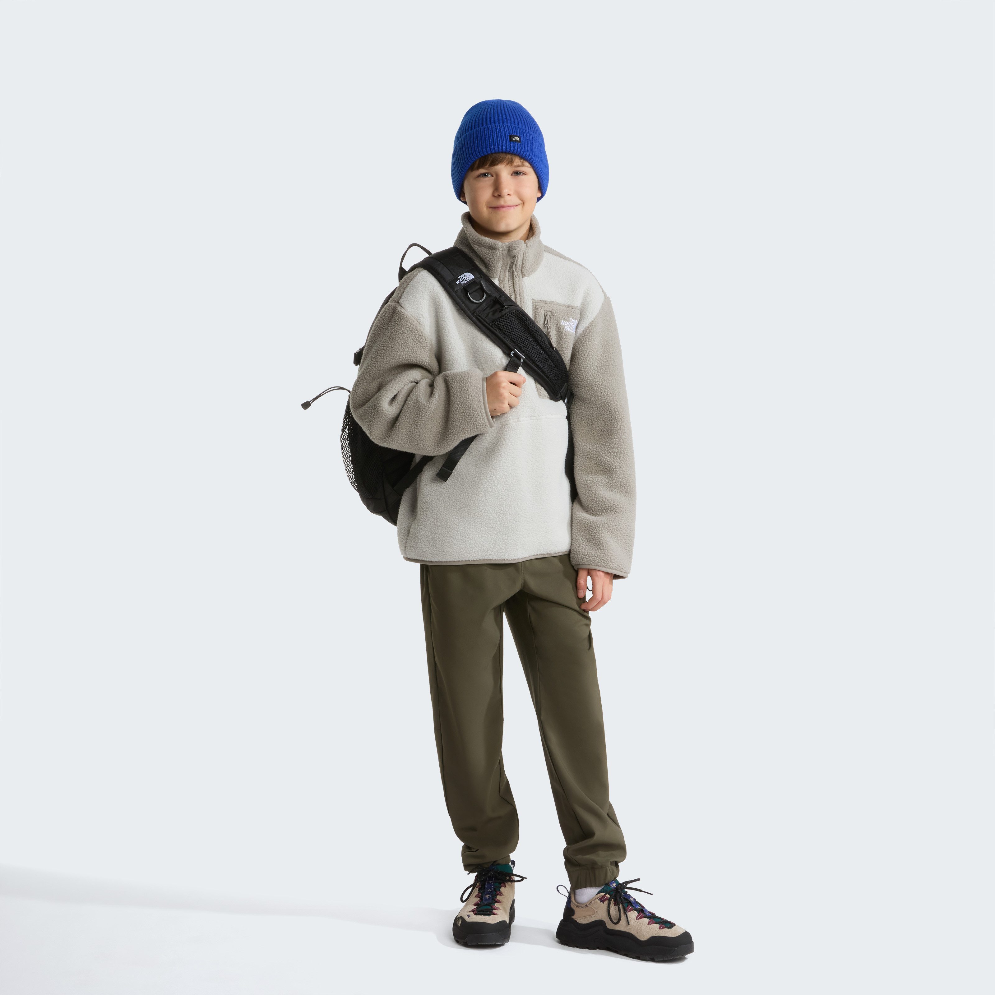 The North Face Strickfleece-Pullover TEEN YUMIORI 1/4 ZIP JACKET mit 1/4-Zip, atmungsaktives Material, wasserabweisende Oberfläche