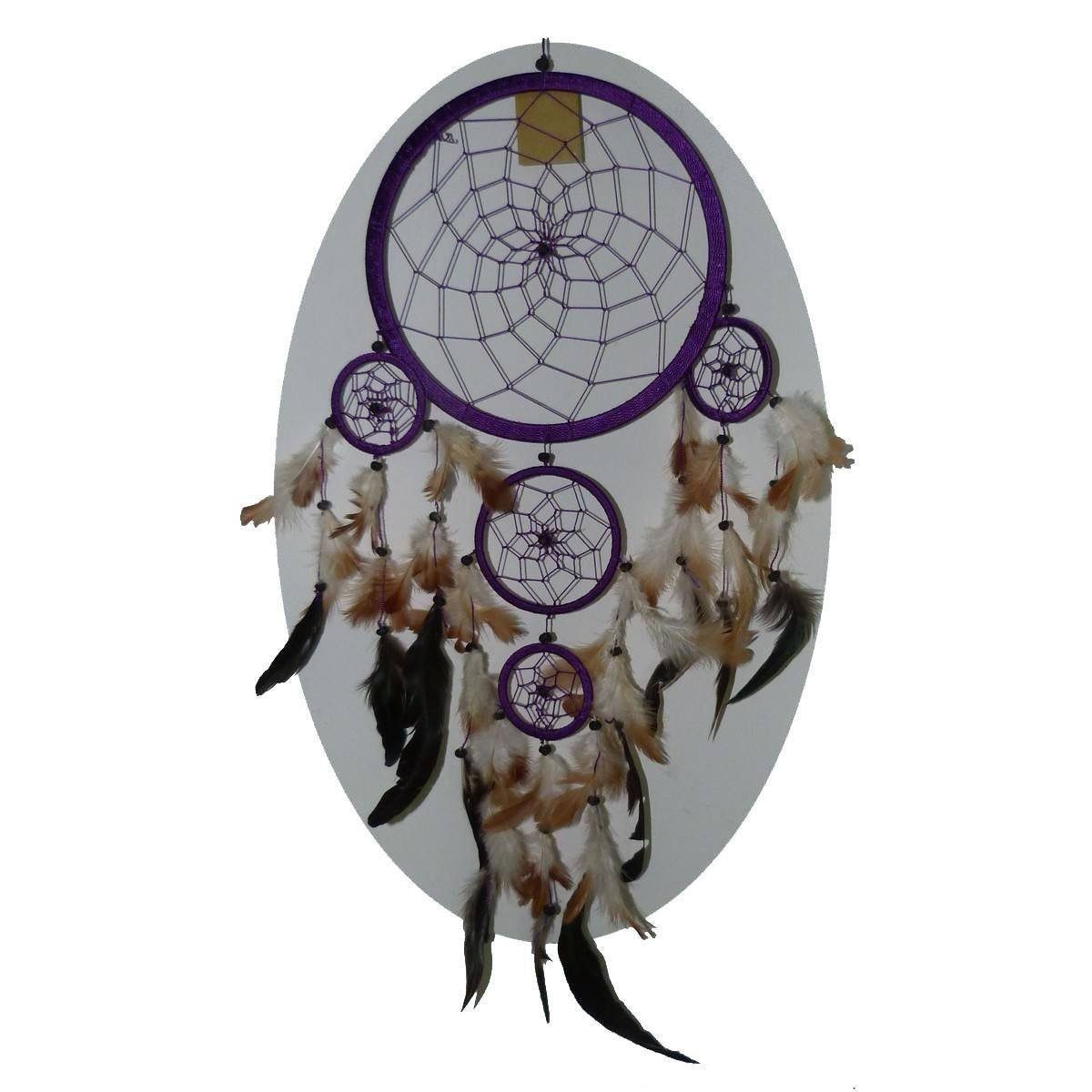 SIMANDRA Hängedekoration Traumfänger ø 32 cm, Gesamtlänge ca. 80 cm Dreamcacher Raumharmonisierung