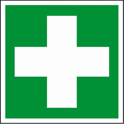 Dreifke Hinweisschild Rettungszeichen Erste Hilfe, ASR/ISO, PVC, 148x148mm