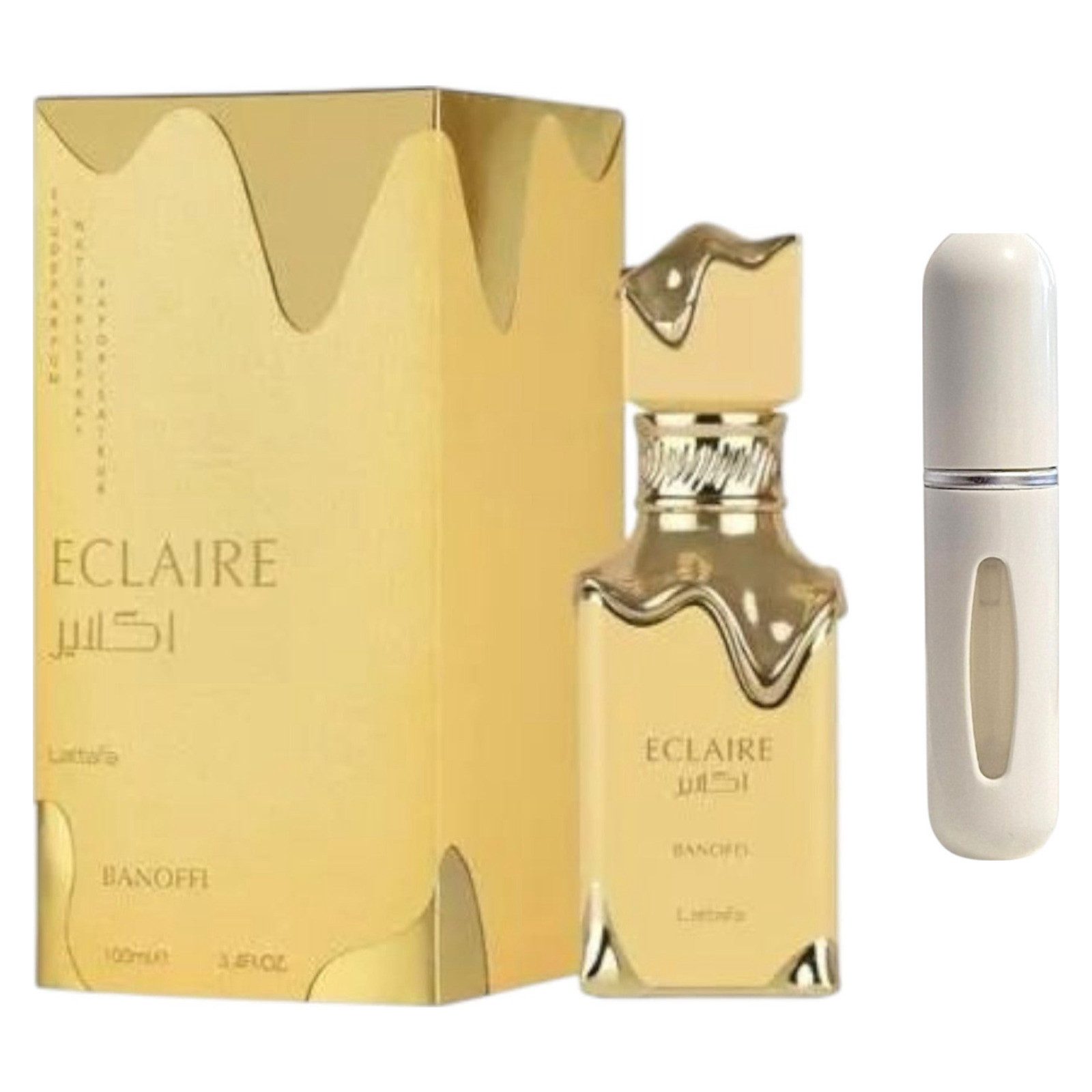 Lattafa Duft-Set Eclaire Banoffi EDP Gourmand · Süß + Parfümzerstäuber (leer)