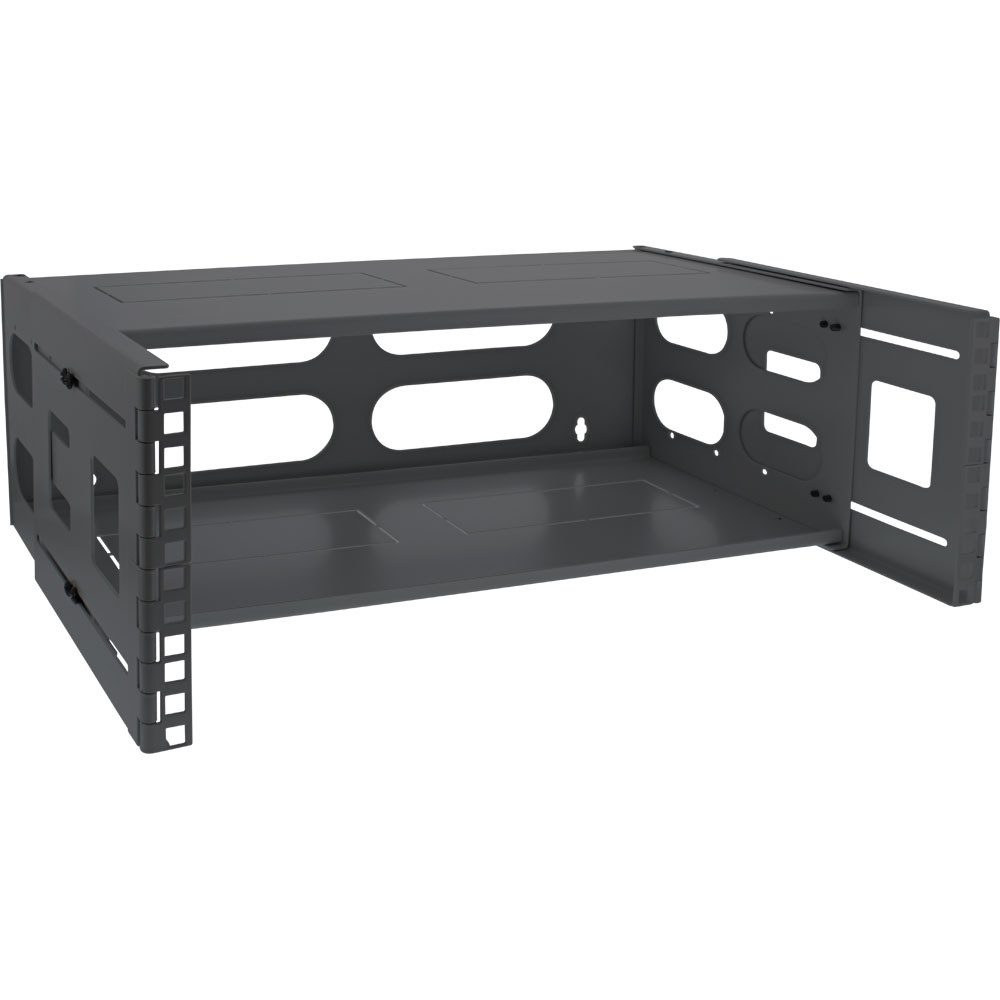 Rack zur Wandmontage, 4HE, 24-40cm Tiefe, mit Abdeckung, schwarz Netzwerk-Patch-Panel