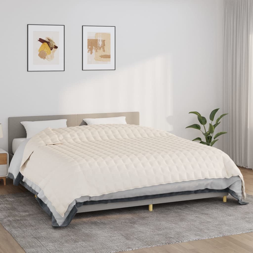 vidaXL Einziehdecke 220 x 260 cm Gewichtsdecke Hellcreme 220x260 cm 15 kg Stoff Therapie B