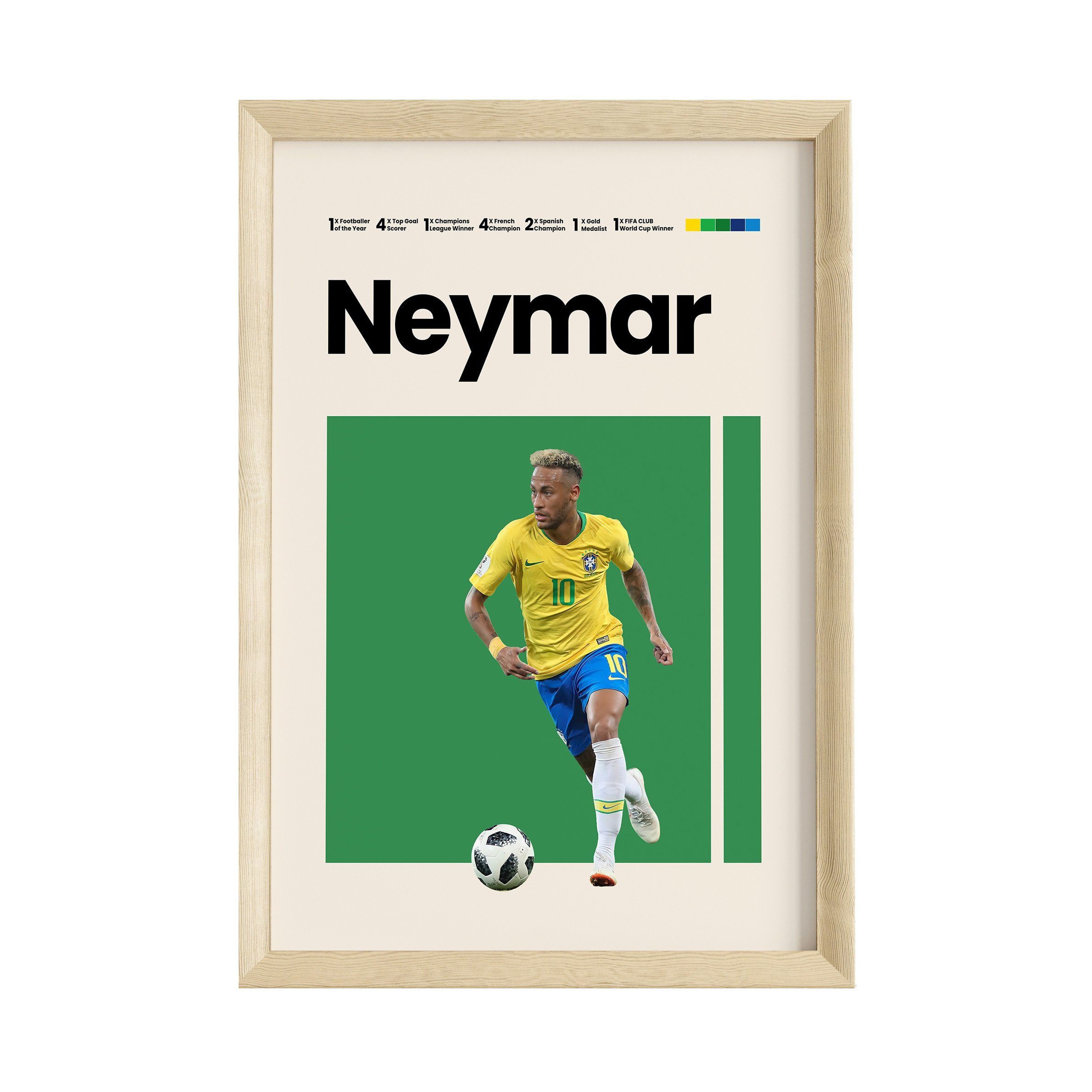 JUSTGOODMOOD Poster Premium ® Neymar Junior Brasilien · Fußball · ohne Rahmen