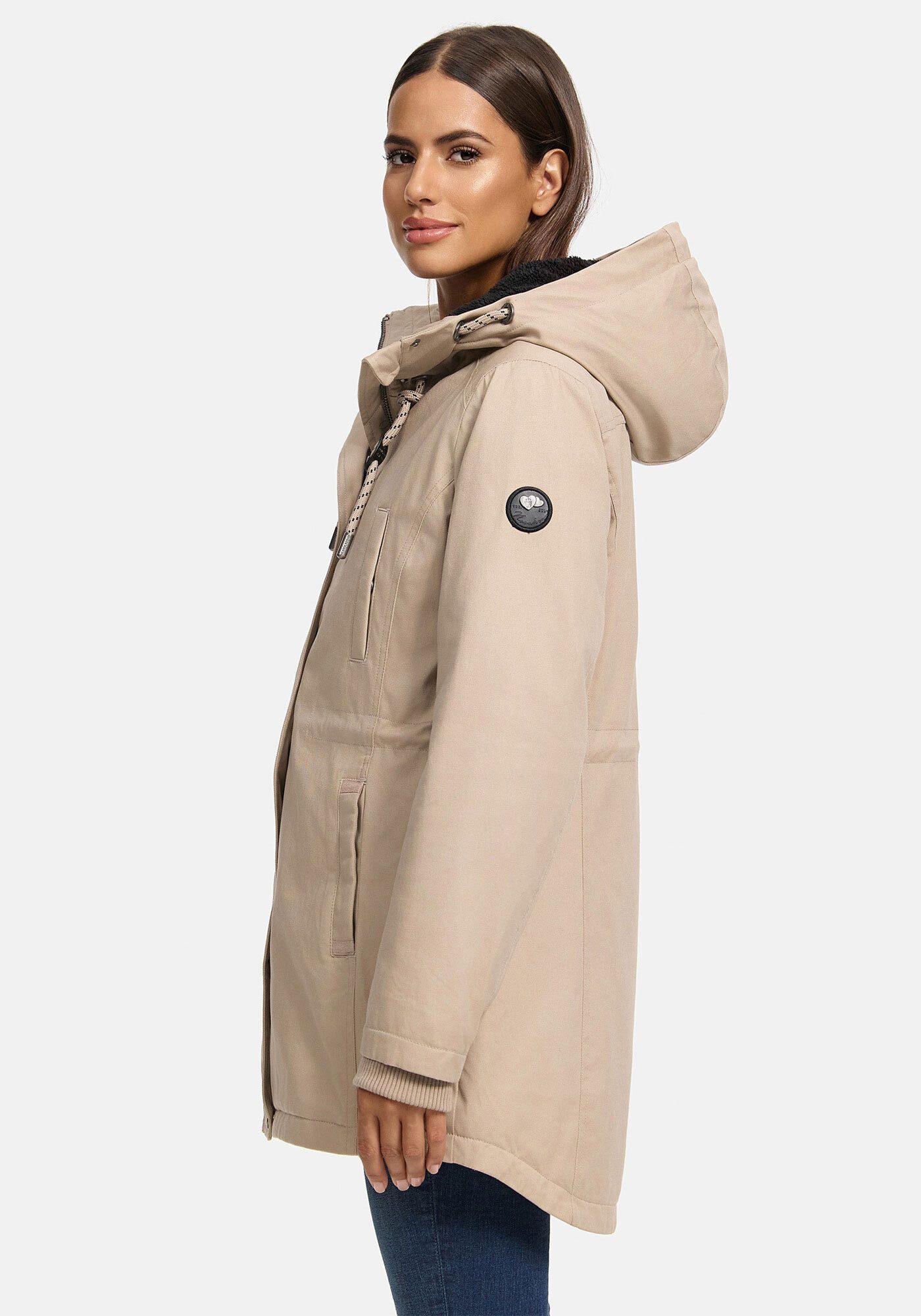 Navahoo Winterjacke Winterfunke Designer Winterjacke mit Teddyfell gefüttert