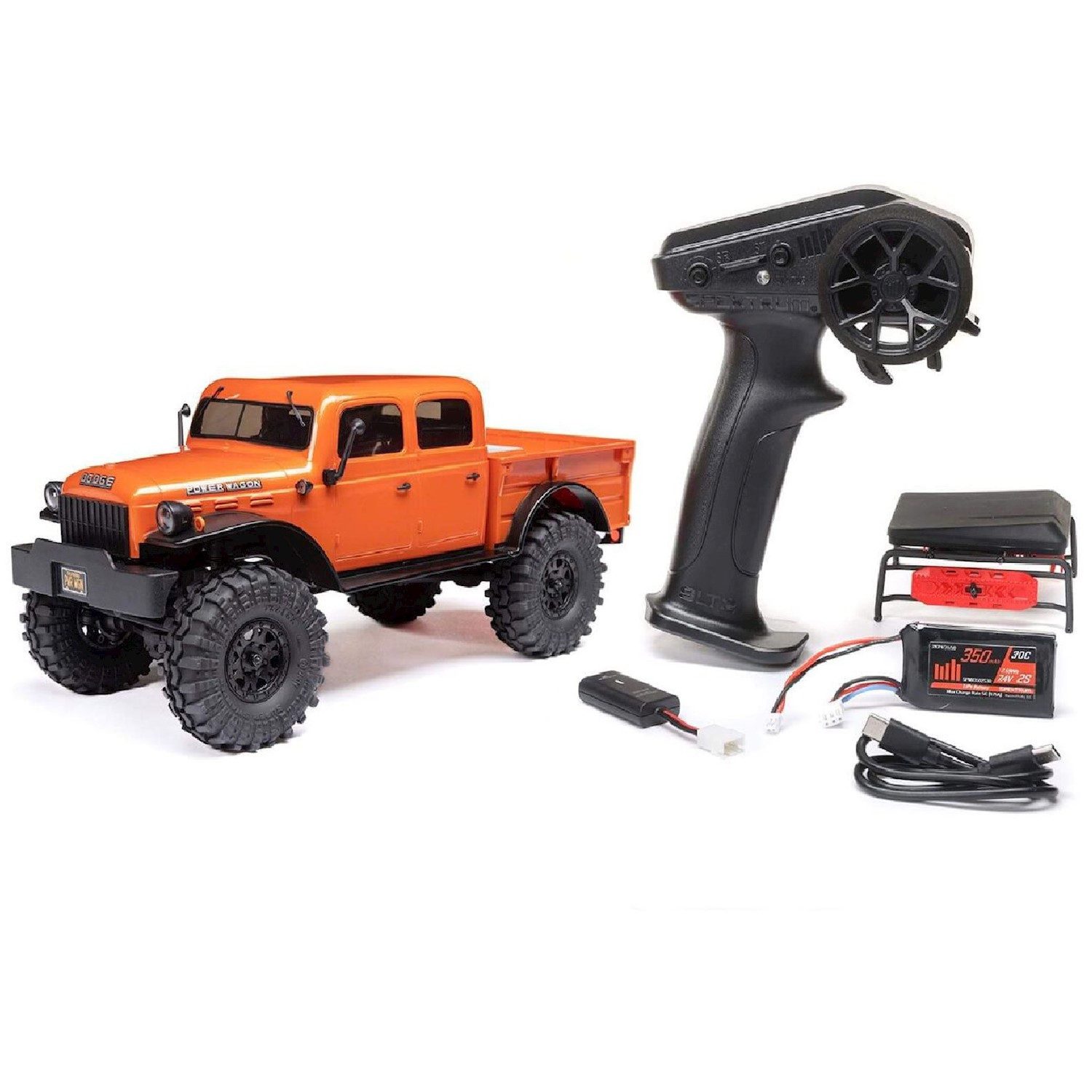 RC-Buggy Axial RC Rock Crawler SCX24 1940 Dodge Power Wagon Orange 1:24 4WD RTR