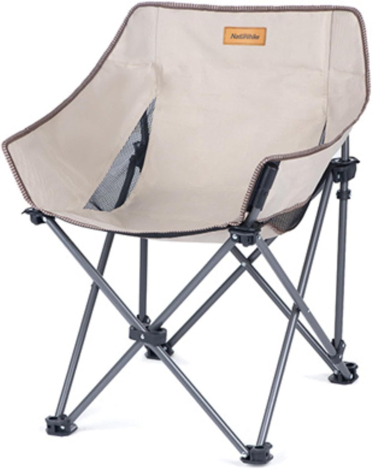 Naturehike Klappstuhl Faltbarer Outdoor-Mondstuhl in Khaki Für ein Picknick (1 Moon Chair), Kompaktheit, robustes Design, Luftdurchlässigkeit