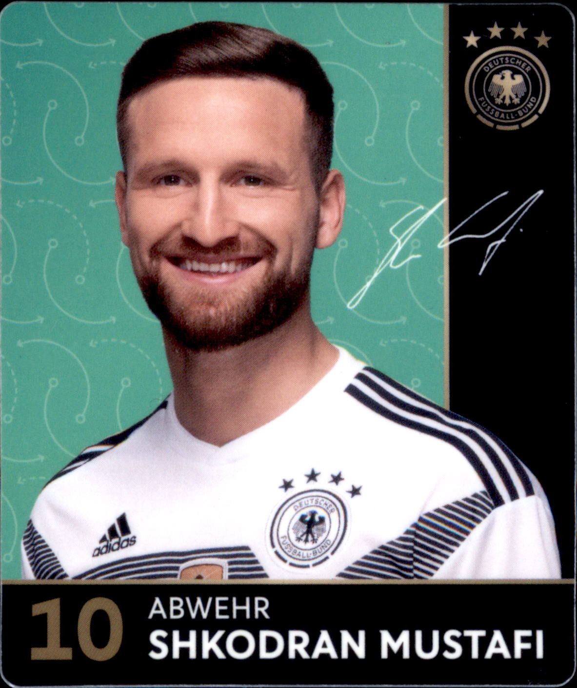 REWE Sammelkarte 10 - Shkodran Mustafi - REWE WM18 Sammelkarte