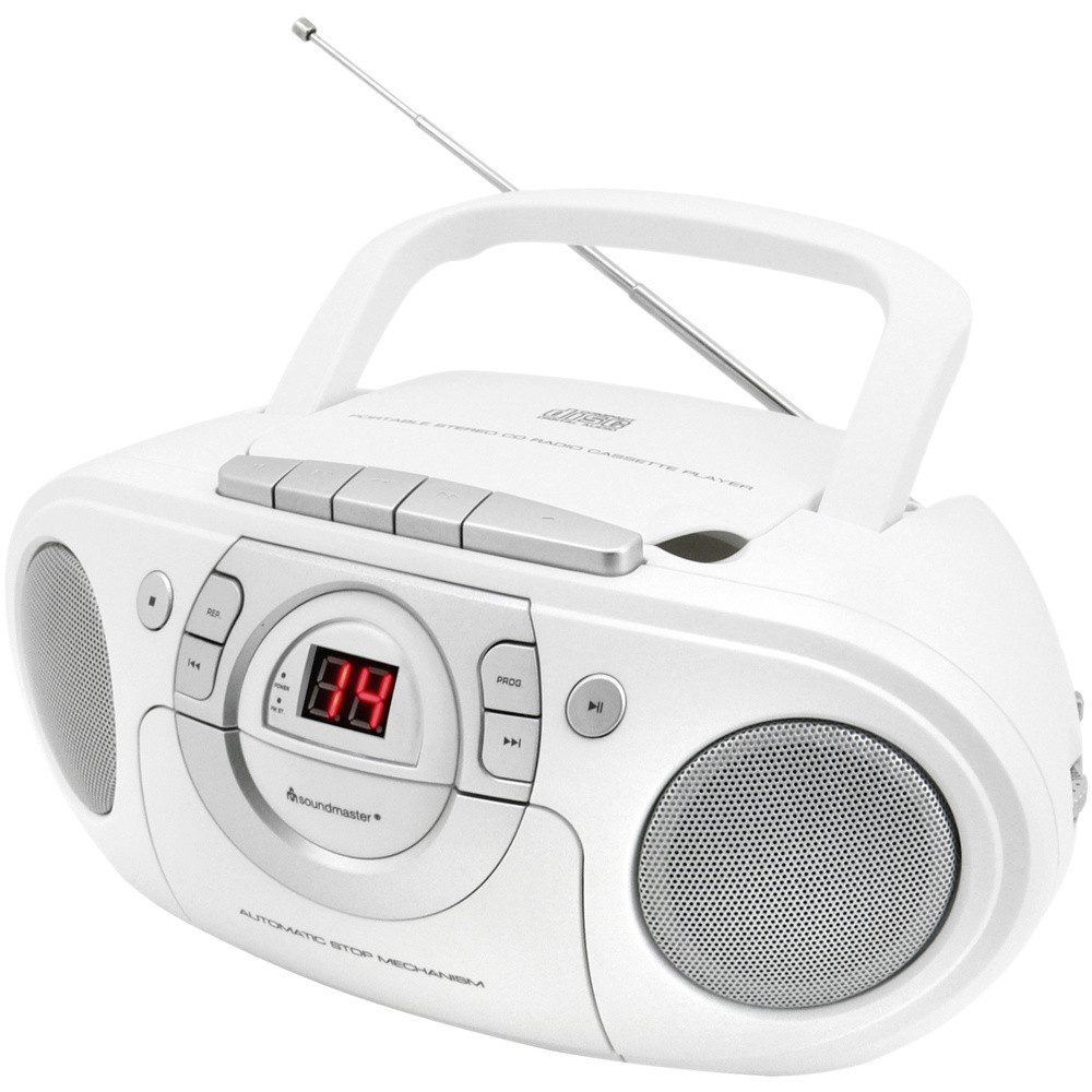 Soundmaster soundmaster SCD5100WE CD-Radio UKW CD, AUX, Kassette, UKW Weiß Radio