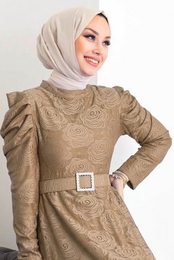 Modabout Maxikleid Langes Kleider Abaya Hijab Kleid Damen - NELB0007D4645BEJ (1-tlg)
