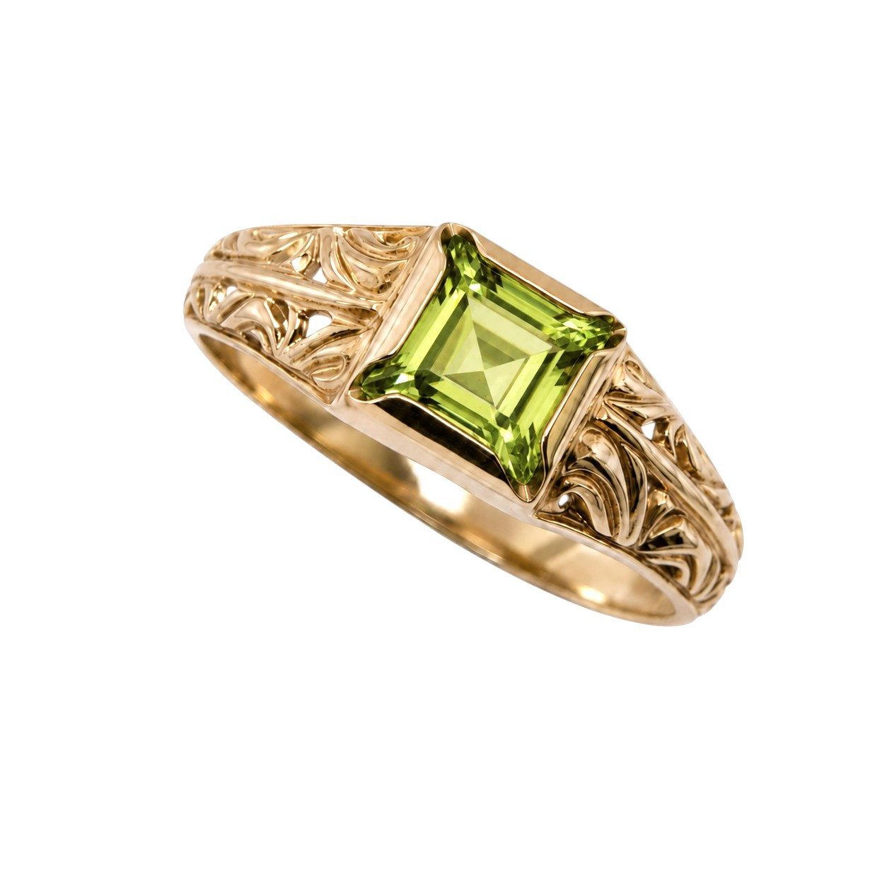 Sogni d'oro Goldring mit Peridot, Gelbgold 375