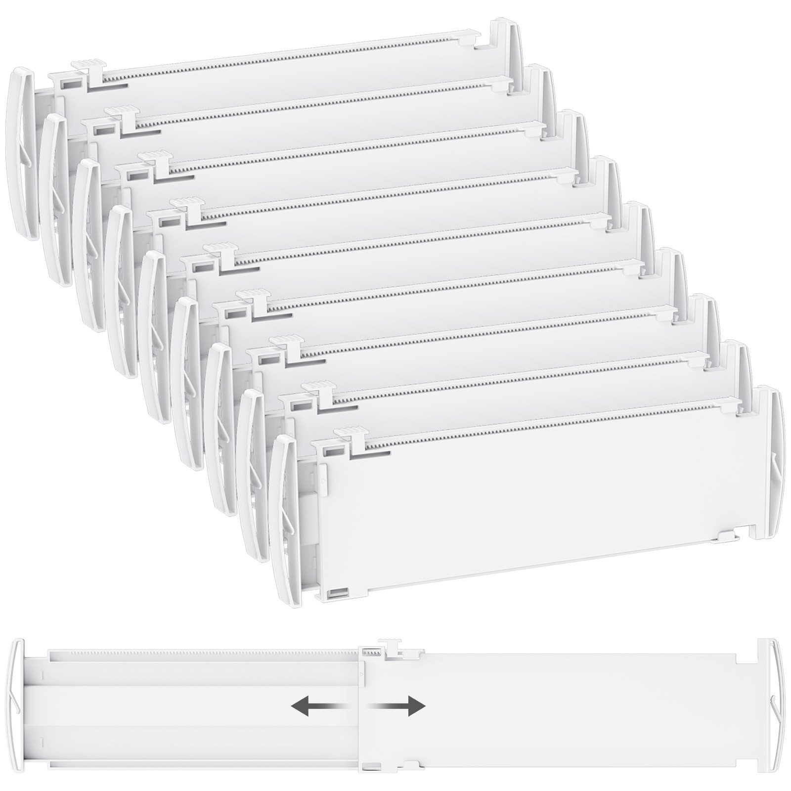 Lifewit Schubladeneinsatz Schubladentrenner verstellbar 35-55 cm, Organizer Küchenschrank. (Set, 9 St., 4-tlg, 5-tlg, 6-tlg, 8-tlg, 9-tlg, 12-tlg), Rissfest, verschleißfest