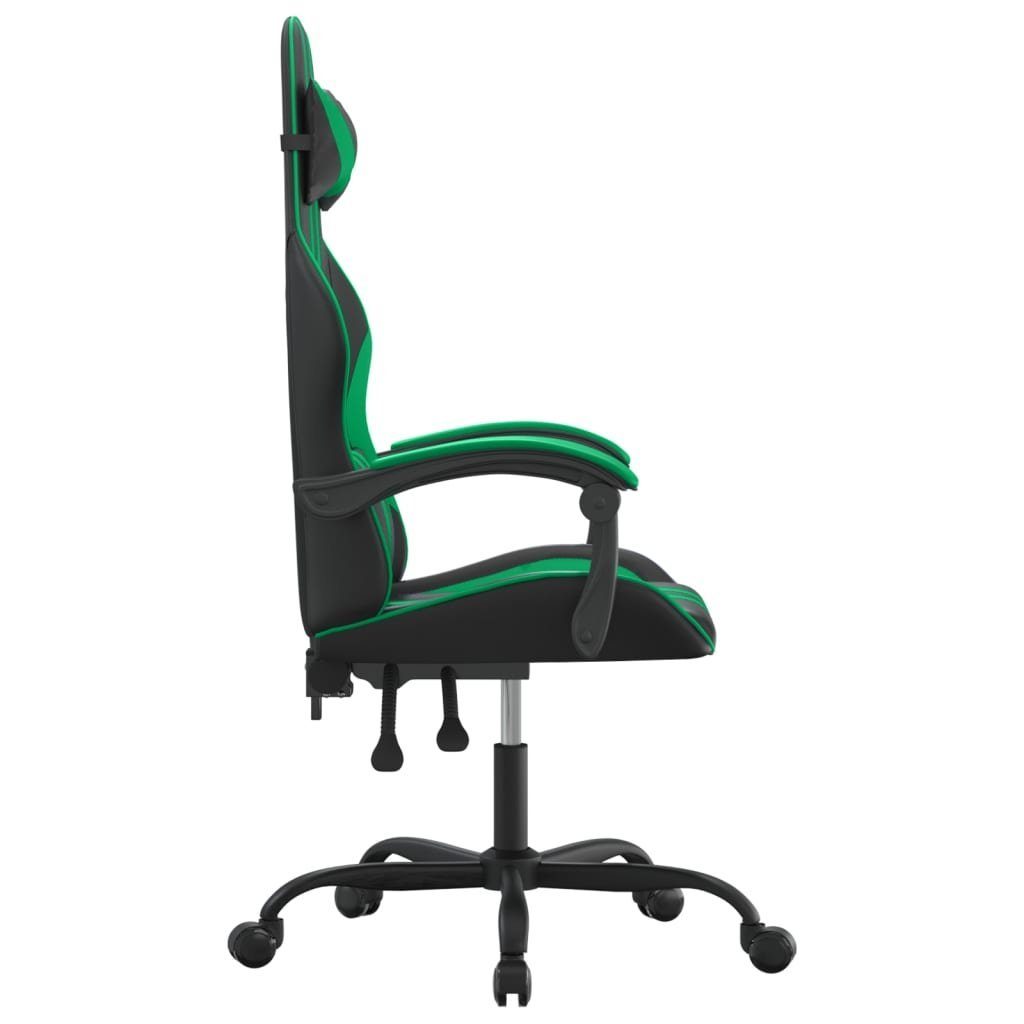 Schwarz (1 Gaming-Stuhl Grün furnicato Drehbar und Kunstleder St)