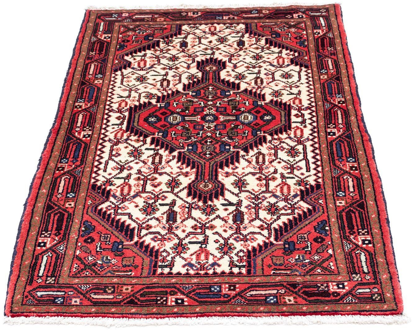 Wollteppich Hosseinabad Medaillon Rosso 125 x 80 cm, morgenland, rechteckig, Höhe: 10 mm, Handgeknüpft | Kurzflor-Teppiche