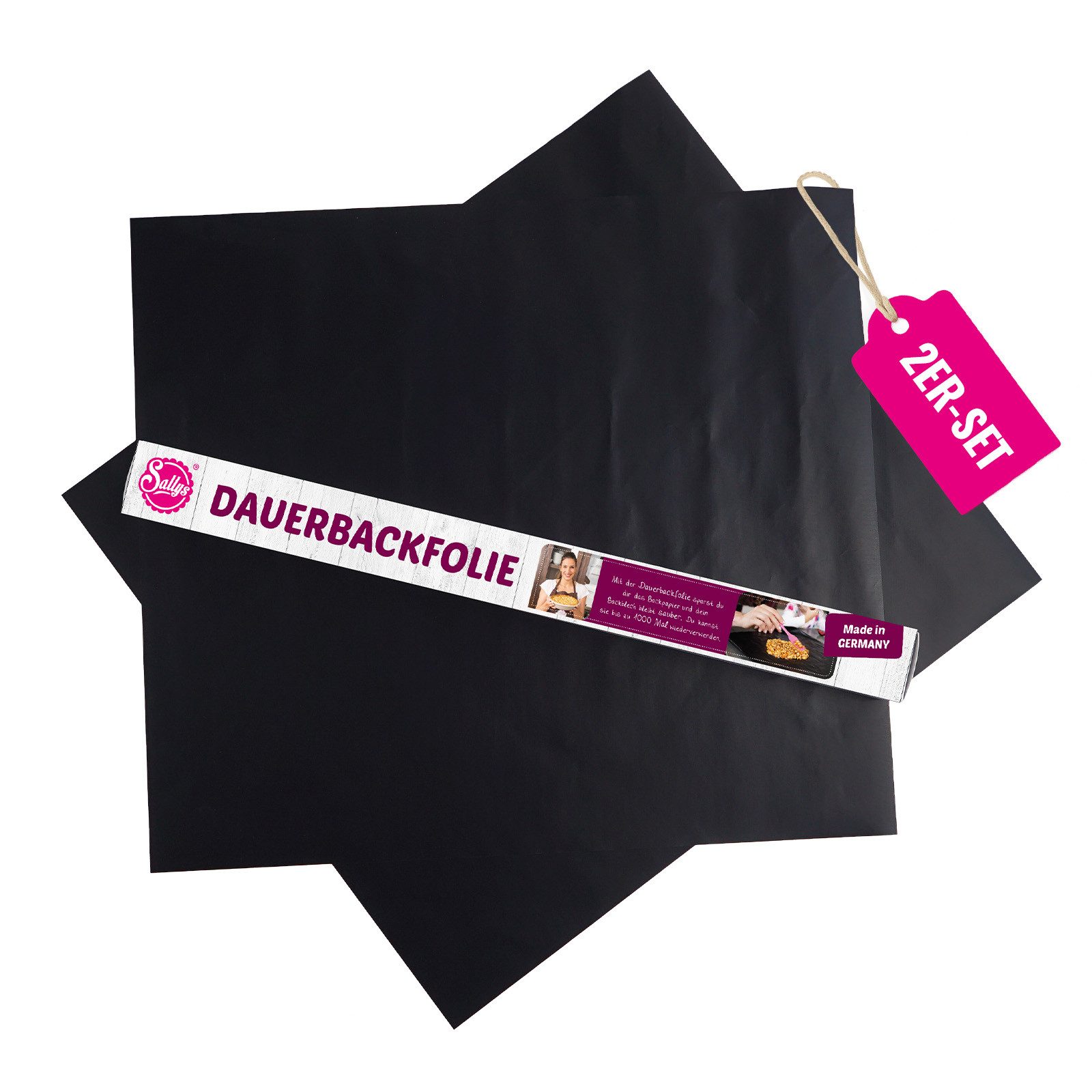 Sallys Backpapier Dauerbackfolie 2er Set-Wiederverwendbare Antihaft-Backunterlage, Umweltfreundlich