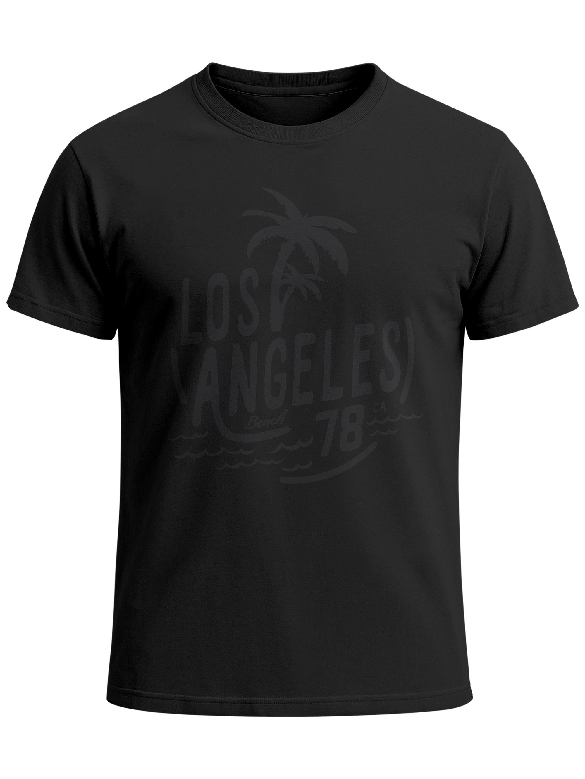 Neverless Print-Shirt Herren T-Shirt Los Angeles Beach Palmen Surf Print Slim Fit Neverless® mit Print