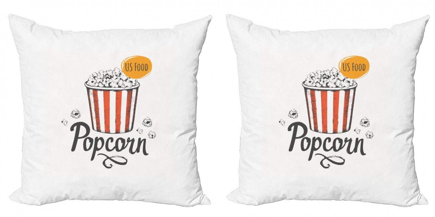 Kissenbezüge Modern Abakuhaus Digitaldruck, Accent (2 Stück), Sketch Doppelseitiger Popcorn Kino
