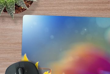 MuchoWow Gaming Mauspad Ameise - Blumen - Regenbogen (1-St), Mousepad mit Rutschfester Unterseite, Gaming, 40x40 cm, XXL, Großes