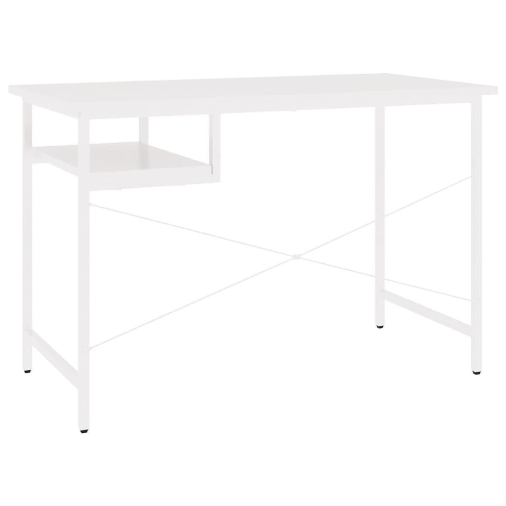 MDF möbelando Schreibtisch Stahlgestell einem Fach 3011329 cm), 105x55x72 mit aus (LxBxH: in Weiß mit