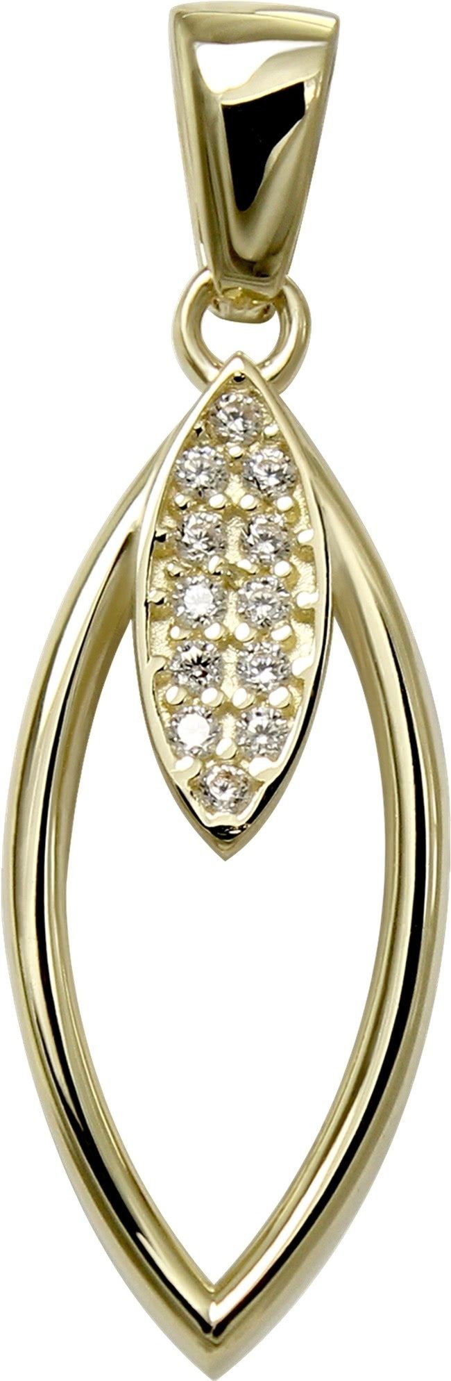 GoldDream Kettenanhänger GoldDream Kettenanhänger Ovale Zirkonia (Kettenanhänger), Ovaleanhänger 333 Gelbgold - 8 Karat, gold, weiß