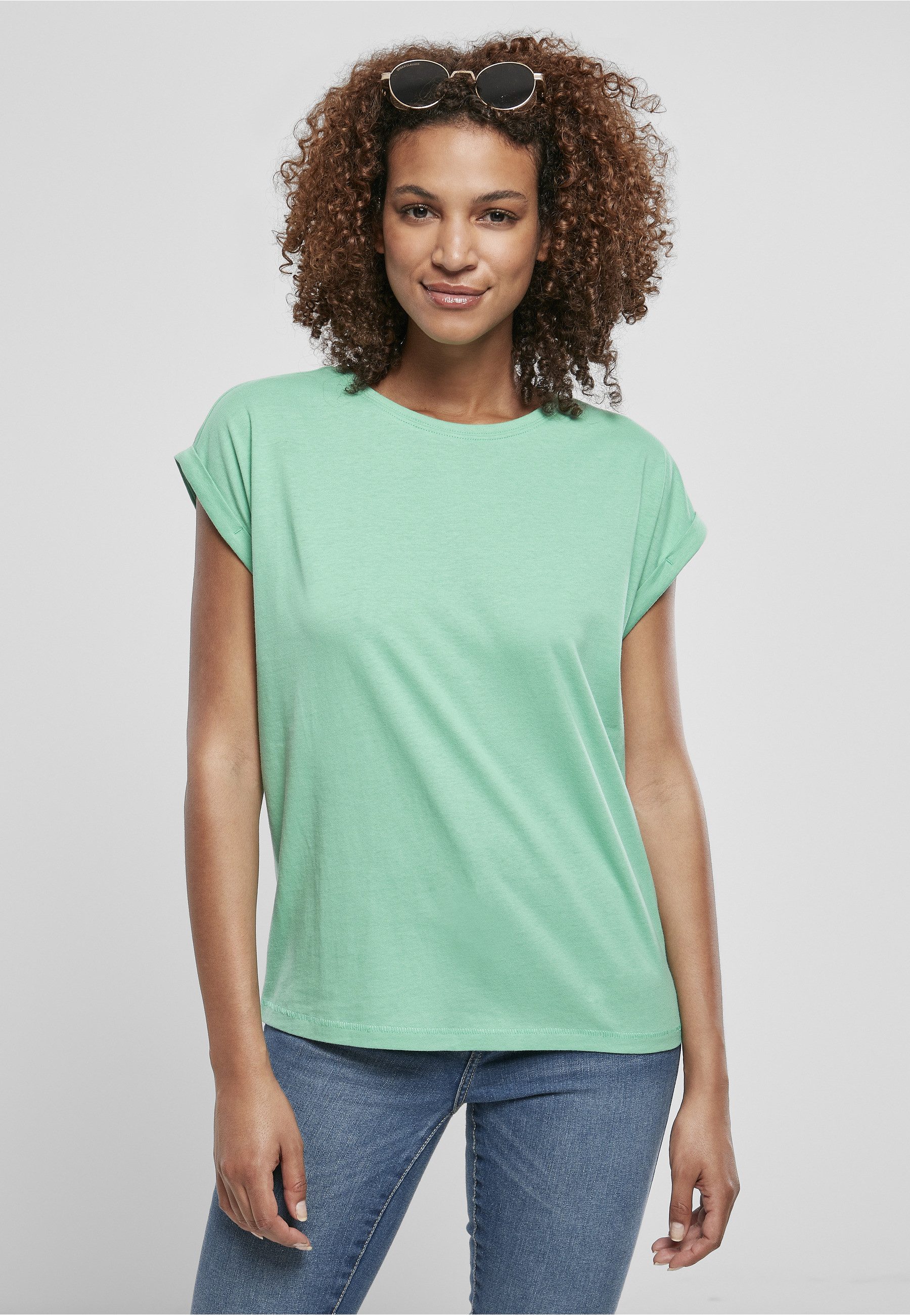 URBAN CLASSICS Kurzarmshirt Urban Classics Damen Ladies Extended Shoulder Tee (1-tlg) – Bild 5 von 5