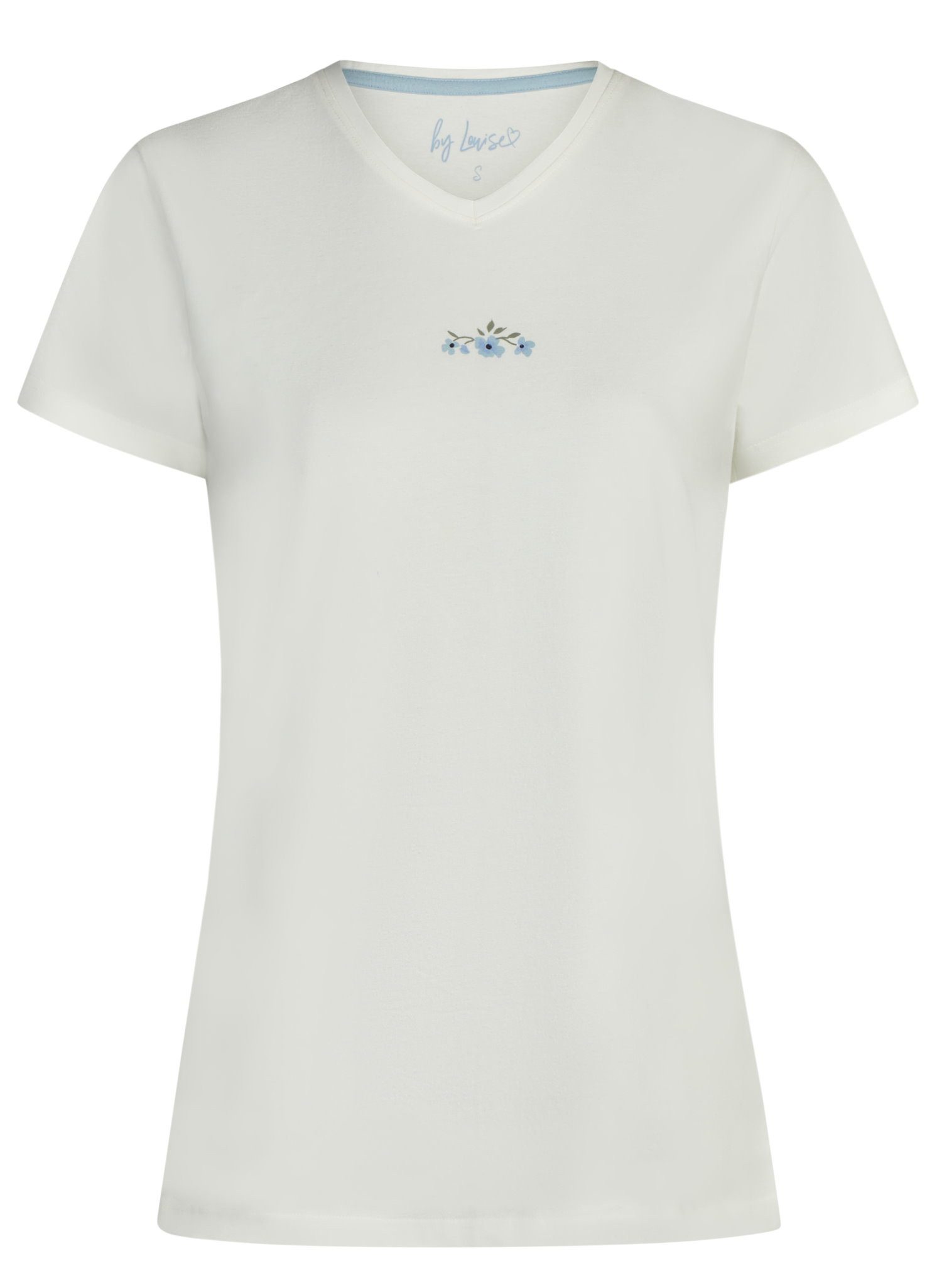 By Louise Pyjamaoberteil Damen Pyjamashirt mit kurzem Arm (1-tlg) Modisches Design