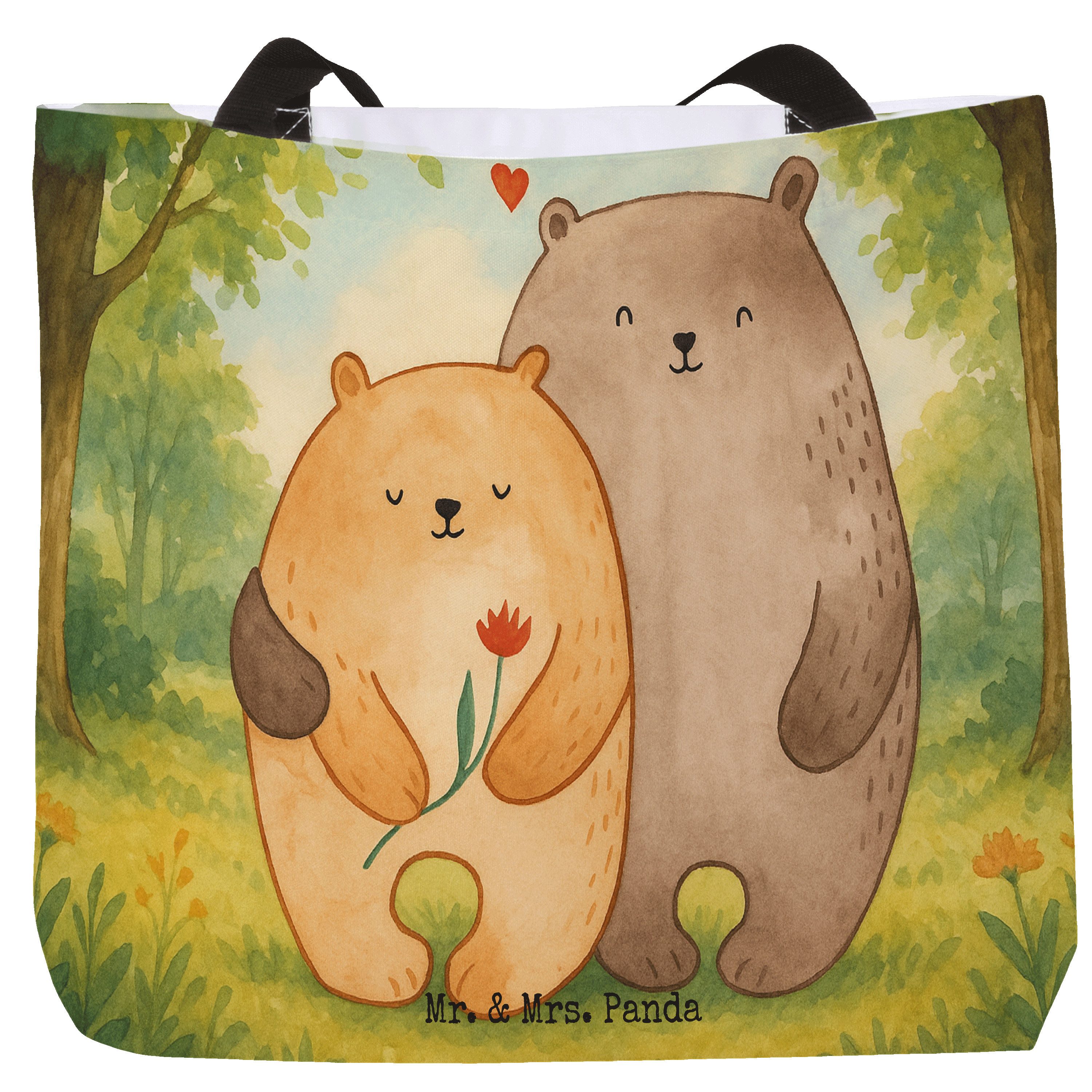 Shopper Bären Liebe Design, Tote Bag, Weiß, Bag, Strandtasche, Tragetasche, U