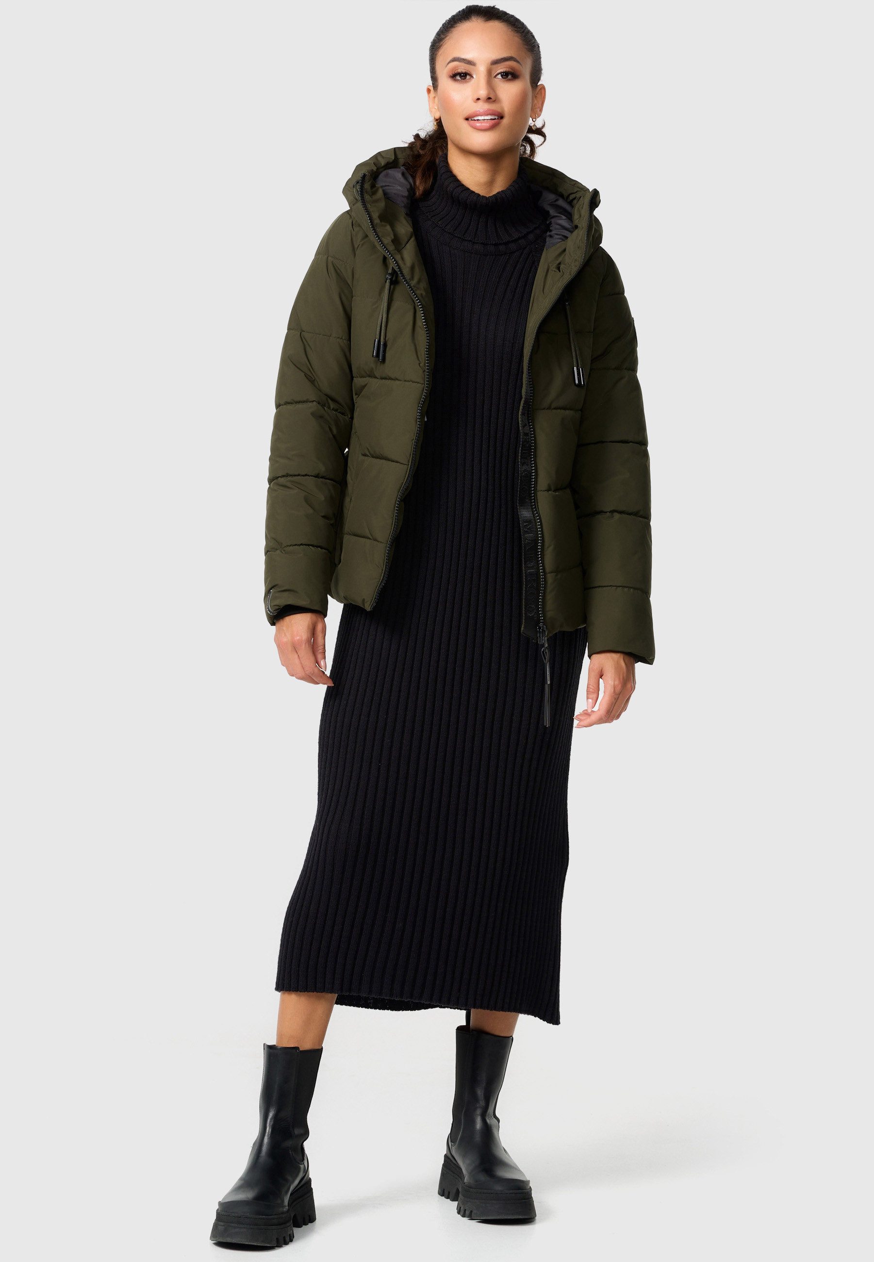 Marikoo Winterjacke Shimoaa XVI Mit breiter Steppung und großer Kapuze