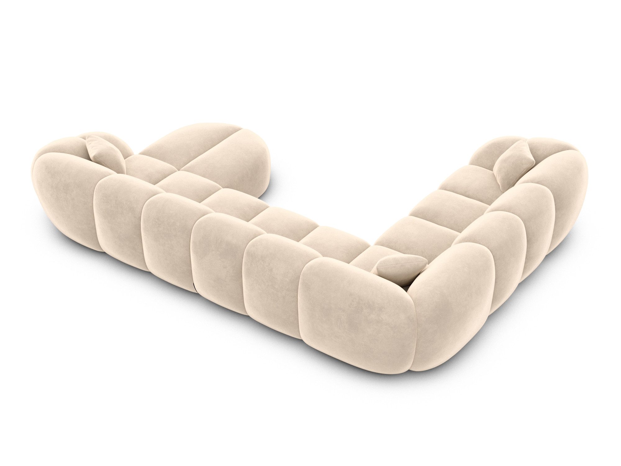 Sofa Dreams Wohnlandschaft XXL Wohnlandschaft Valderosa U-Form aus Stoff, Wohnlandschaft, U-Form, Moderne Wohnlandschaft in U-Form, 2 Zierkissen inklusive – Bild 4 von 5
