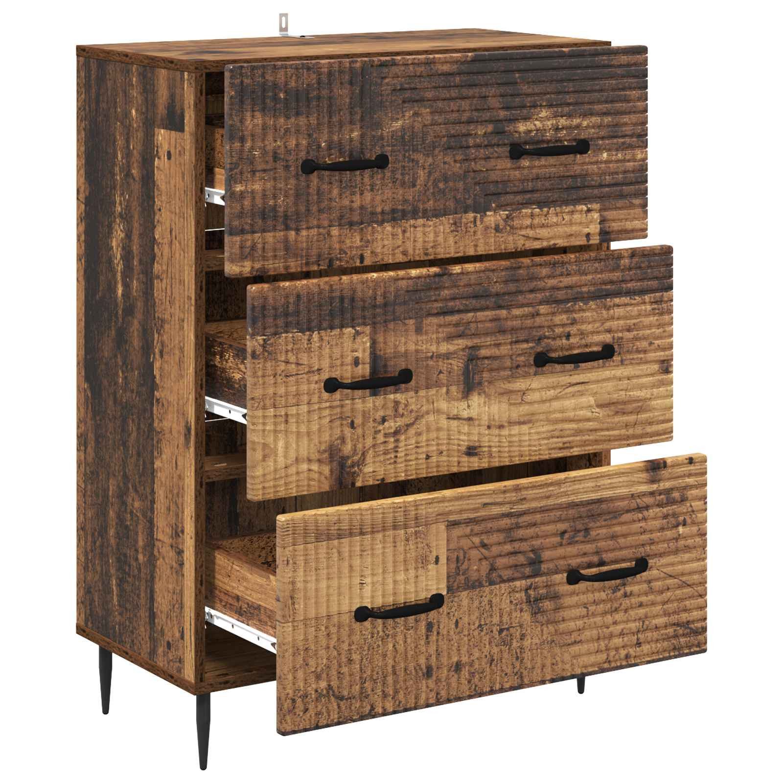 vidaXL Kommode 66 x 34,5 x 89,5 cm Kommode Schubladenschrank Sideboard Altholz 66x34
