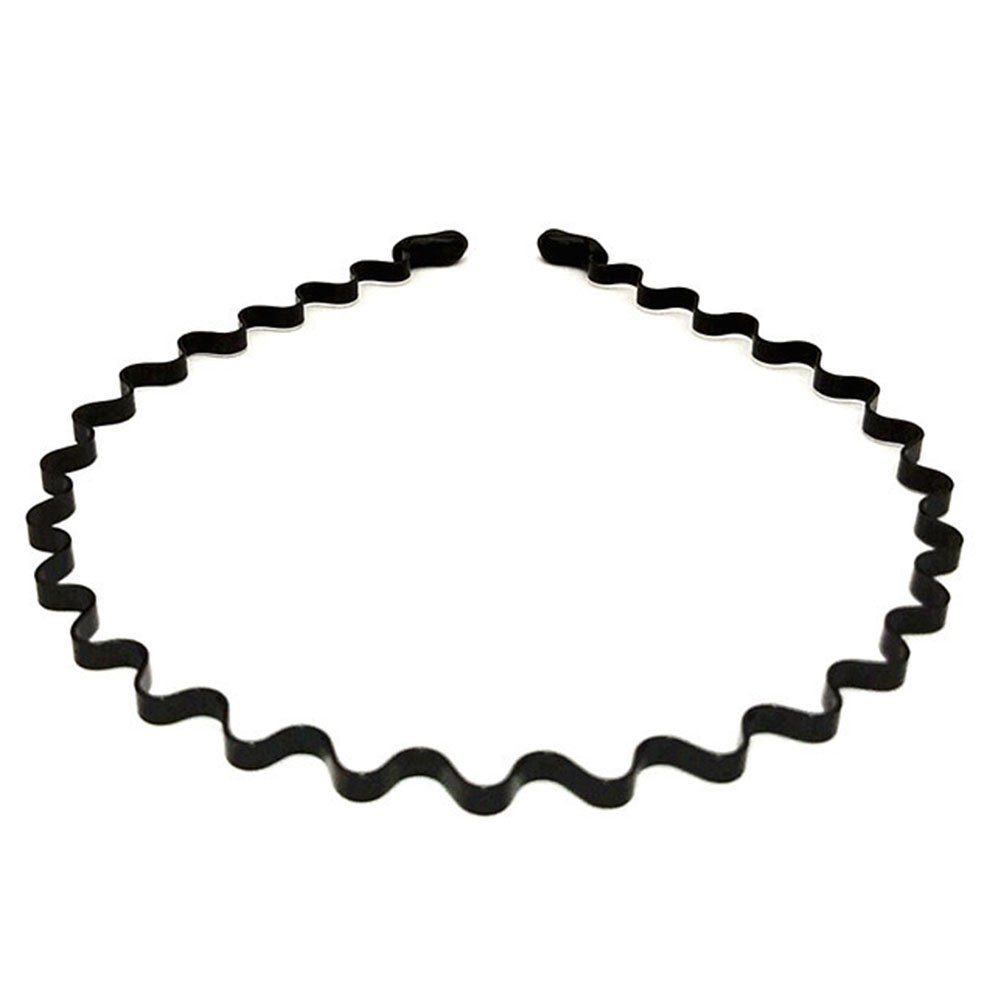 GLAMO Haarband Metall Haarband, Schwarz Welle Metall Stirnband für Männer Frauen | Haargummis
