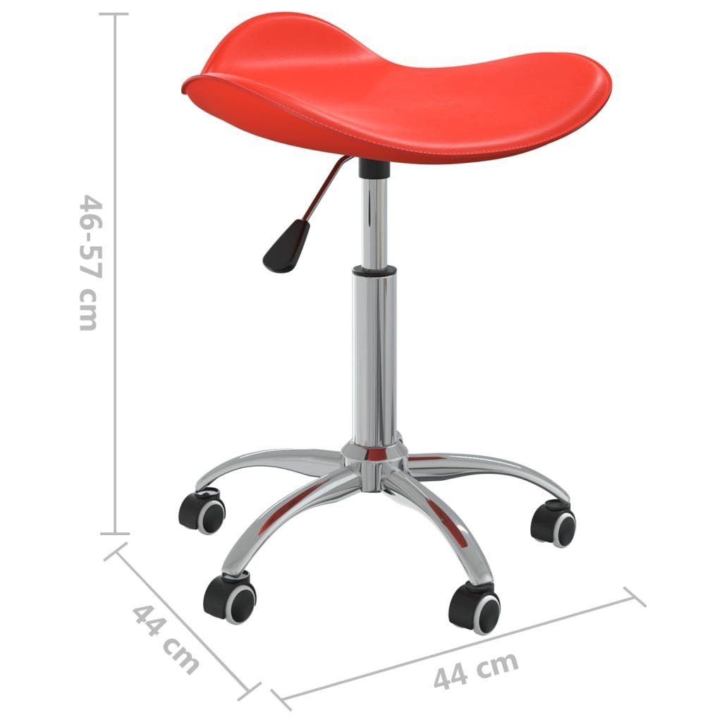 vidaXL Arbeitshocker Friseur Rollhocker Rot Kunstleder