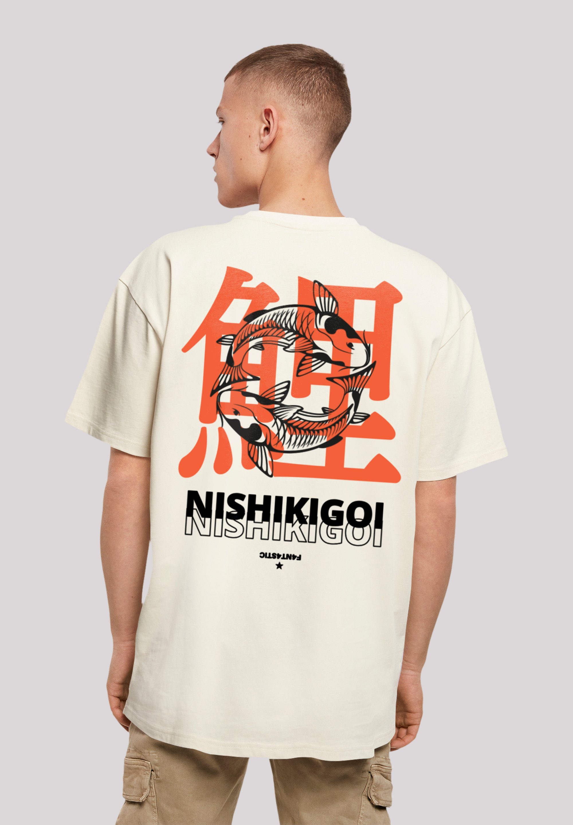 F4NT4STIC T-Shirt Nishikigoi Koi Japan Grafik Print sand