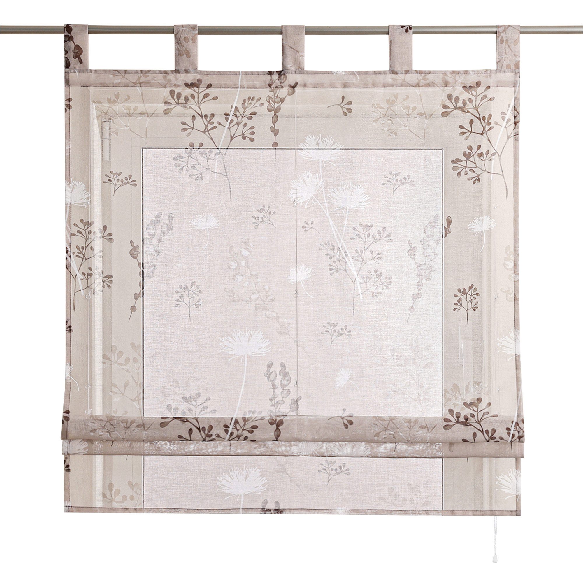 Joyswahl Raffrollo, mit Schlaufen, Leinenoptik, Landhaus Küche Gardine günstig online kaufen