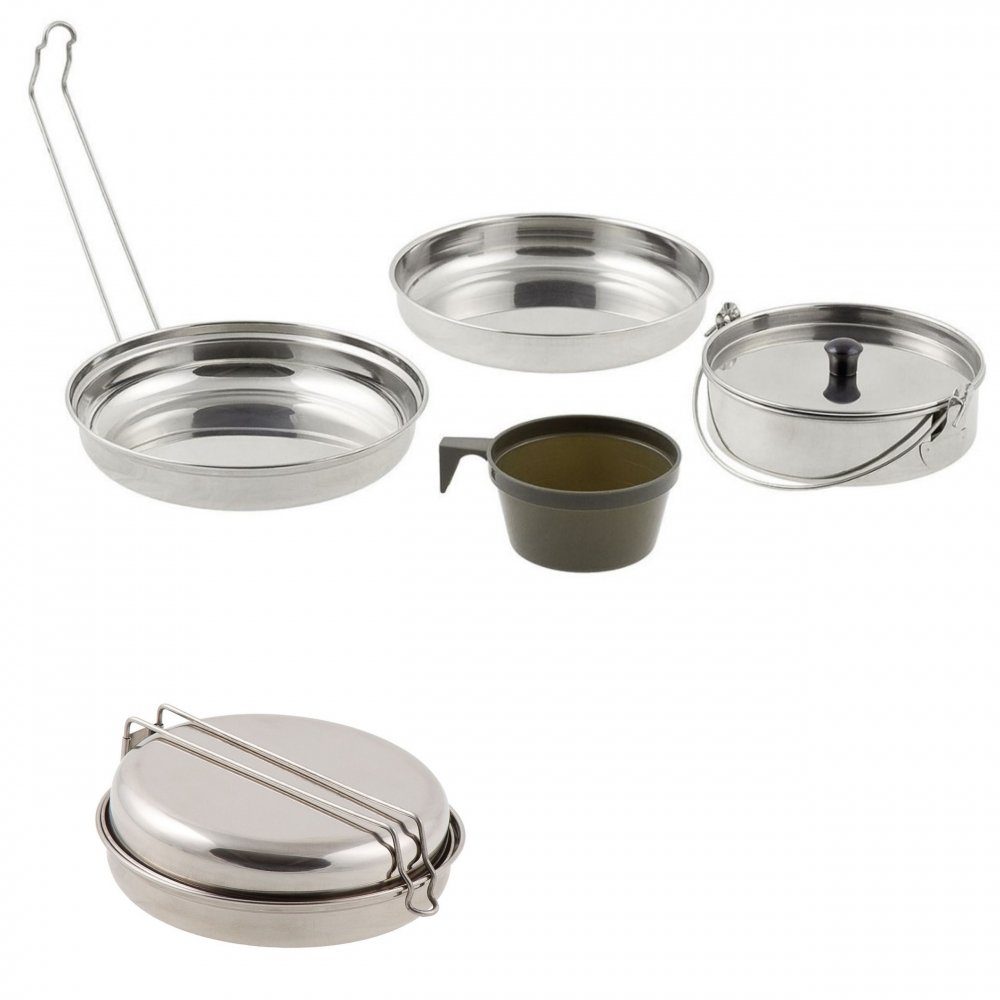 MFH Topf-Set Kochgeschirr, Edelstahl, 5-teilig