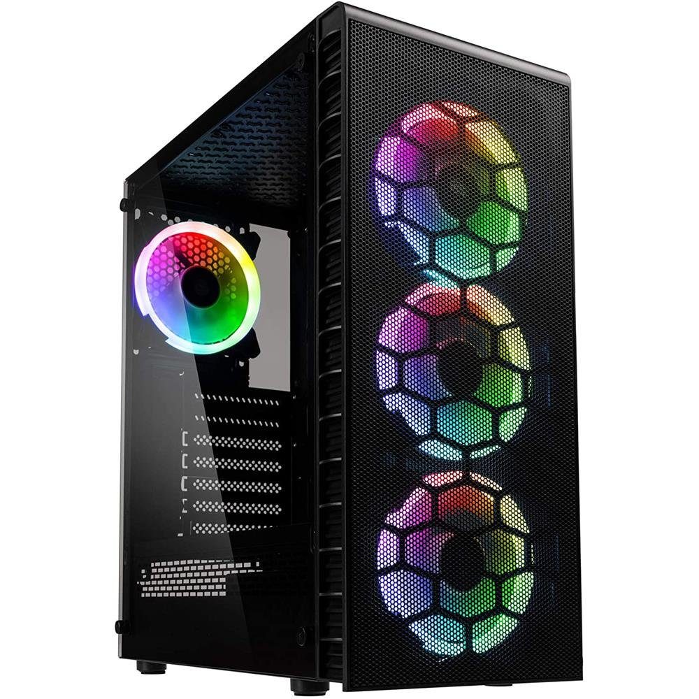 Kolink PC-Gehäuse OBSERVATORY LITE MESH RGB, RGB Midi-Tower Mesh-Front 4x ARGB-LED-Lüfte