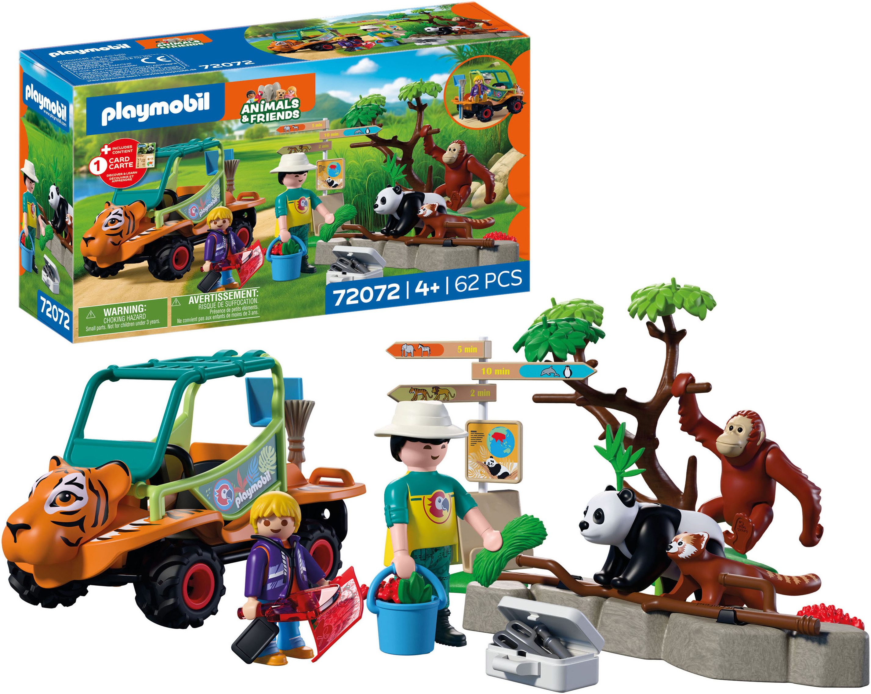 Playmobil® Zoo: Tierpflegermobil (72072), Animals & Friends Konstruktions-Spielset, (62 St), Made in Europe