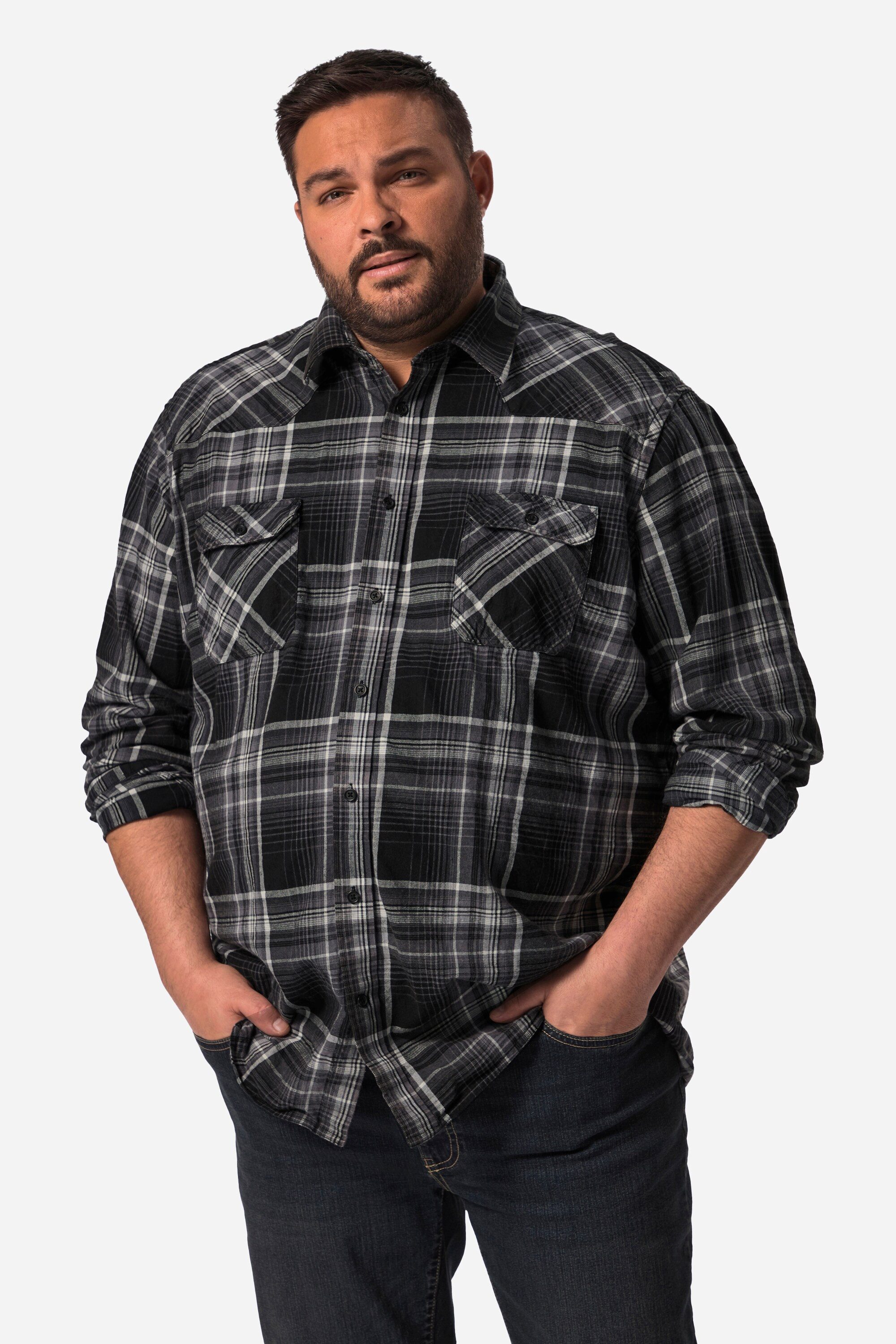 John F. Gee Businesshemd John F. Gee Karohemd Langarm Kentkragen Modern Fit