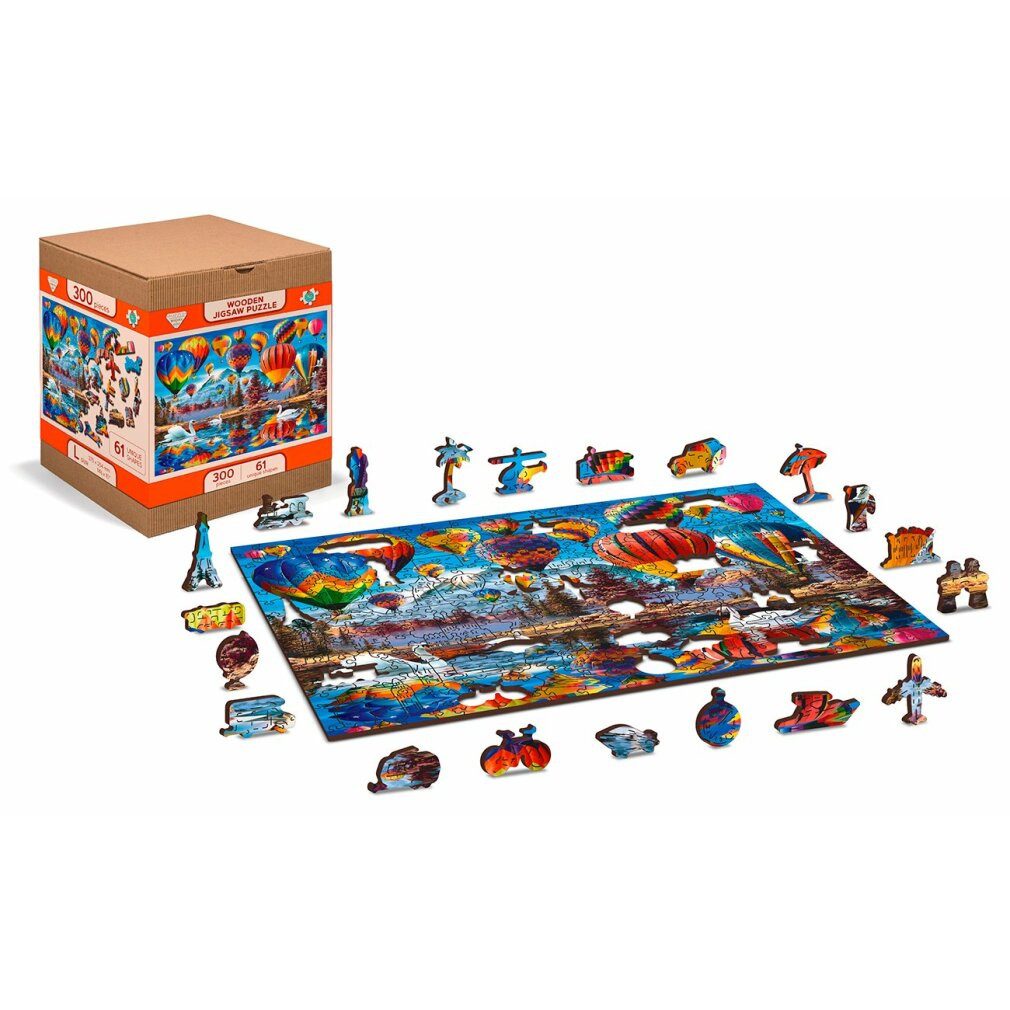 Wooden City Puzzle Holzpuzzle Quiet Travel 2in1, 300 Teile ECO, Puzzleteile